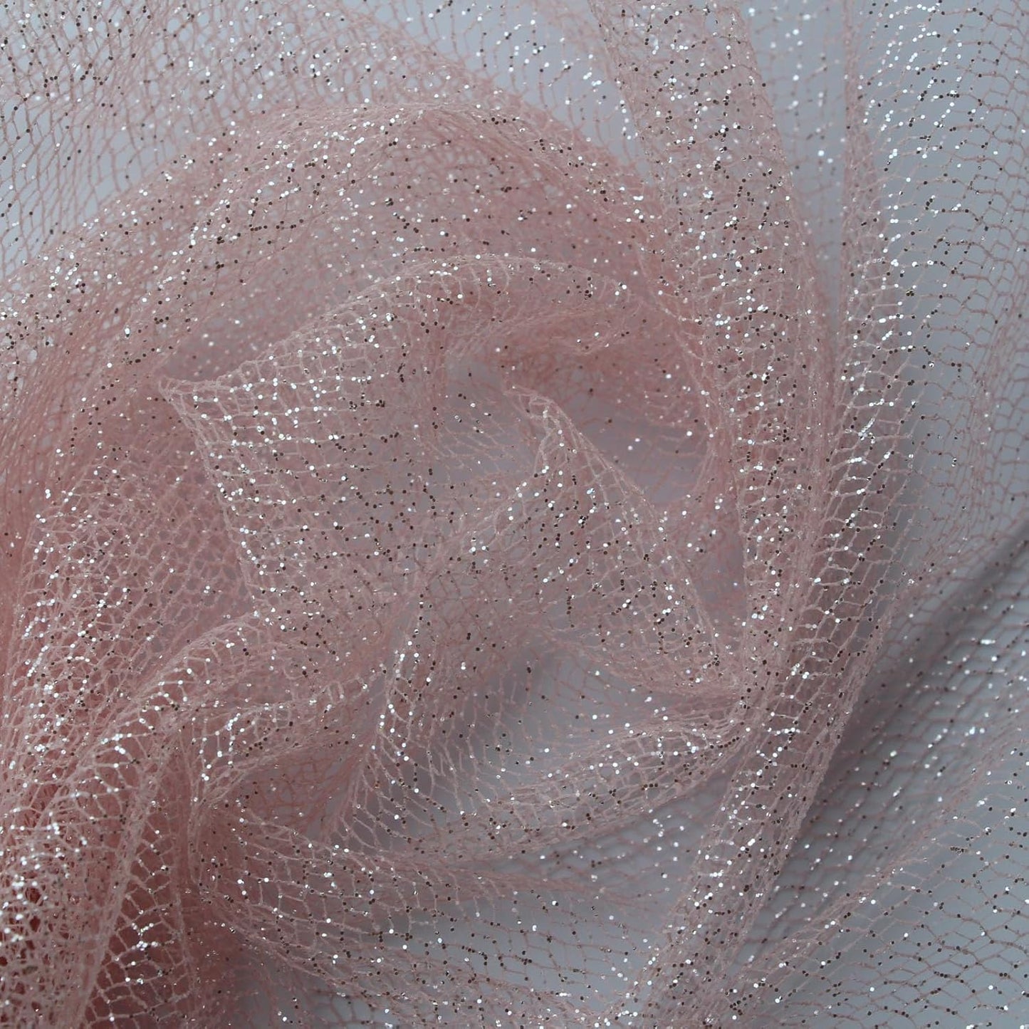 Glitter Tulle Fabric 56 Inch by 5.5 Yards Fabric Tulle Bolt for Wedding Christmas Decorations DIY White Tutu Baby Shower Table Skirt Ceiling Decor Birthday Party Craft Supplies-Pink