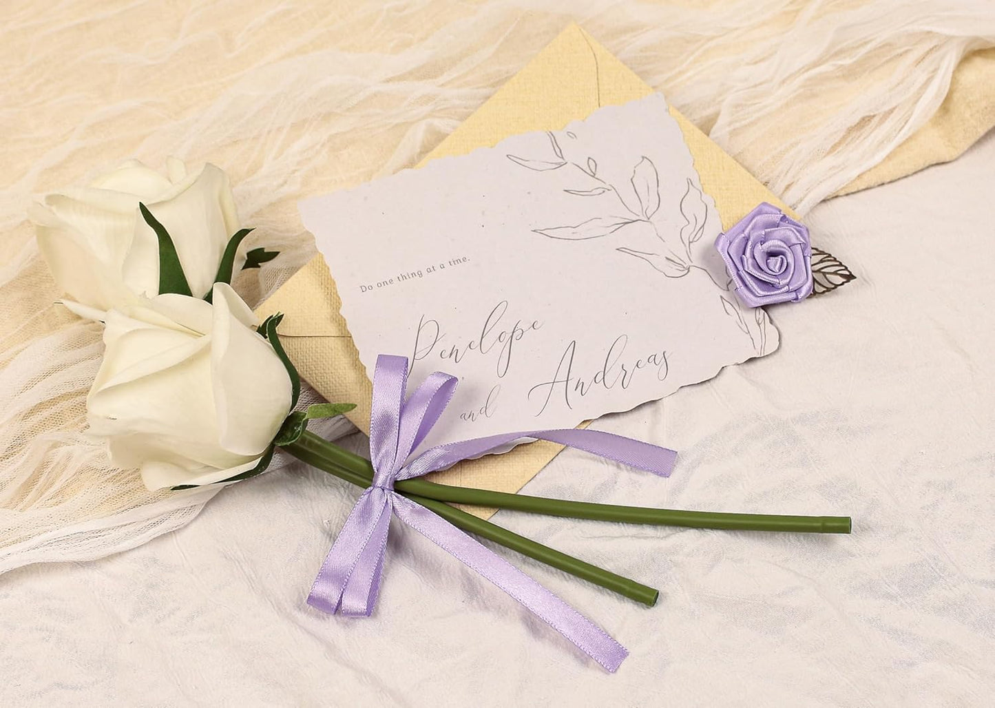 Lavender Satin Ribbon 3/8 inch X Continuous 50 Yards, Single Face Polyester Ribbon Perfect for Gift Wrapping, Flower Bouquet, Wedding Decor, Crafts, Bow Making, Sewing and More