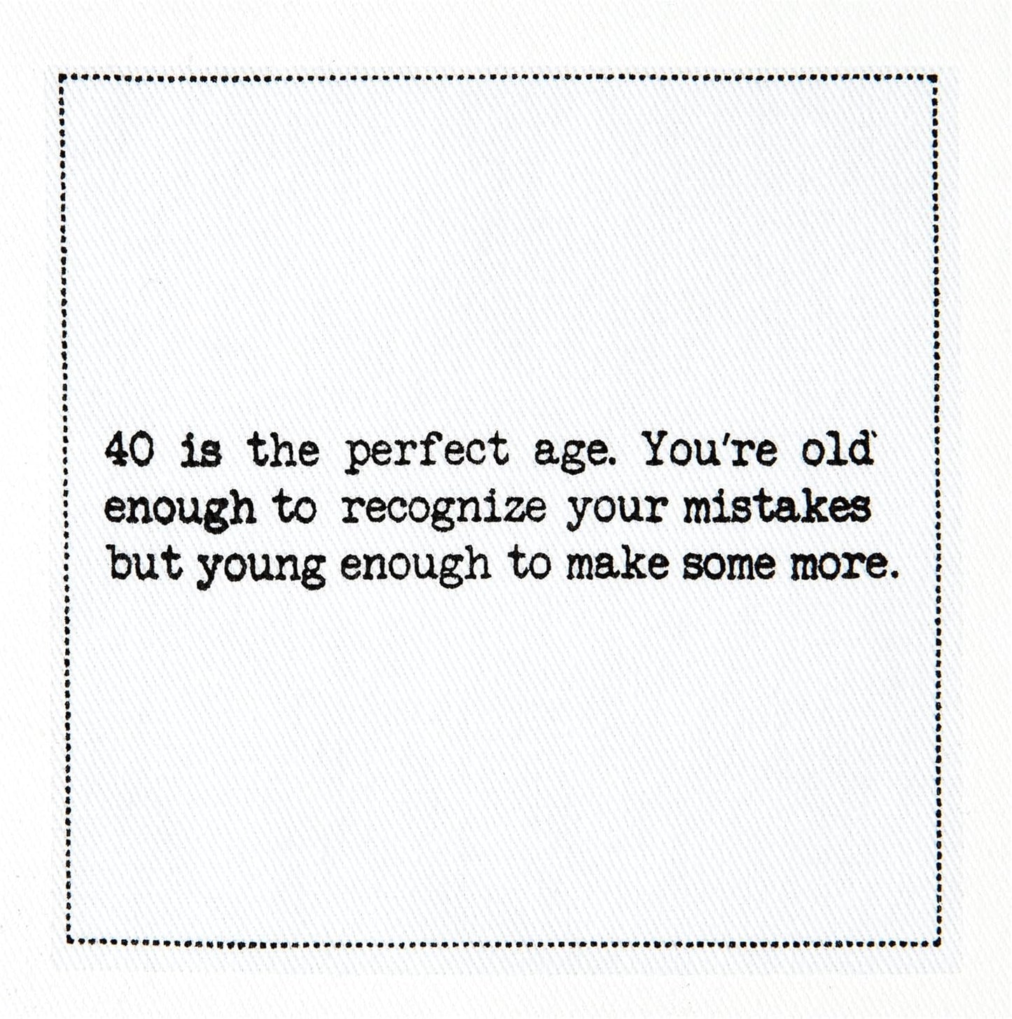 Five Star Napkins 40th Birthday Quotes White Cotton Cocktail Napkins, Beverage Napkins, Bar Napkins, Cloth Napkins, Party Napkins, Events, Holidays, Weddings, Birthdays, Disposable, 4.5" x 4.5"- (50x)