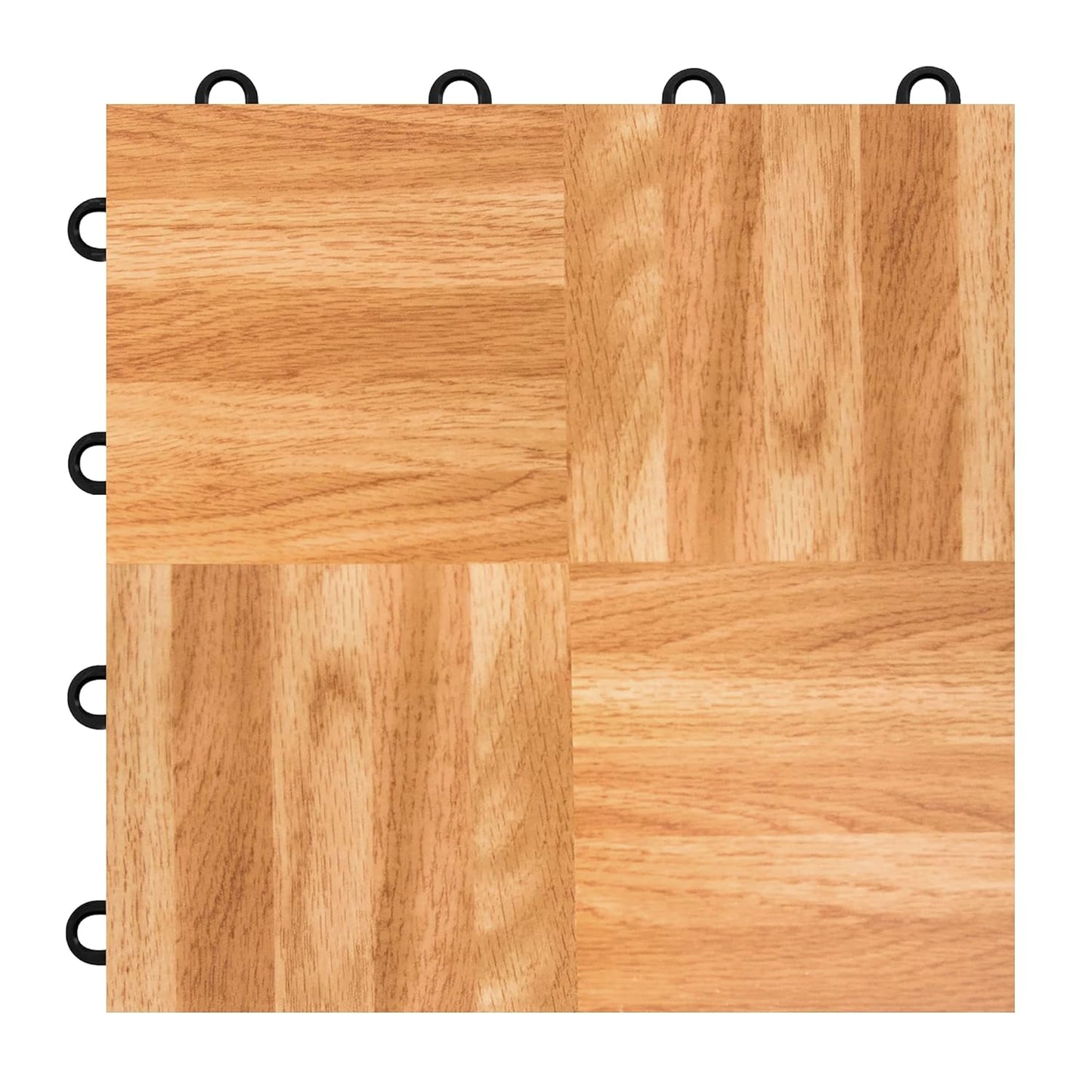 IncStores 3/8" Thick Snap Together Dance Flooring | 12"x12" Printed Vinyl Dance Floor for Practice & Performance | Oak | 20 Tile Pack
