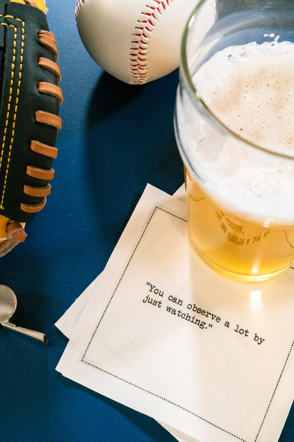 Five Star Napkins White Cocktail Napkins – 50 Luxury Cotton Disposable Cocktail Party Napkins with Quotes – 4.5" x 4.5" for Home Bars, Game Nights, Beverages, Birthdays, Weddings & Holidays