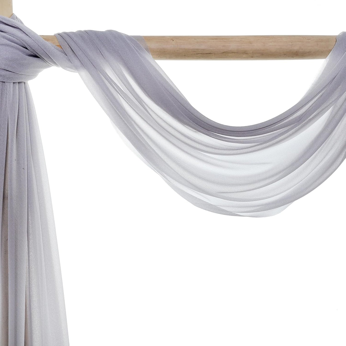 VDS Pack of 1 Panel (30 Inch X 100 Feet) Wedding Arch Draping Fabric Sheer Chiffon Fabric Drapery for Wedding Ceremony Reception Swag Backdrop Canopy Chuppah ARBO Altars Decoration (Cool Grey)