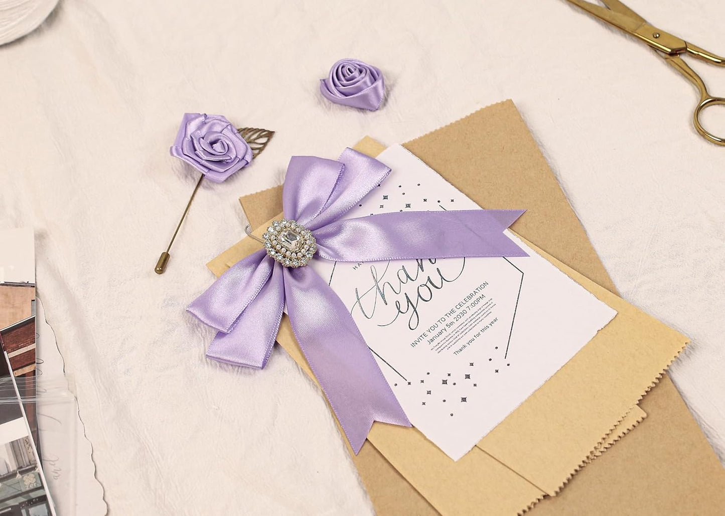 Lavender Satin Ribbon 1 inch X Continuous 25 Yards, Single Face Polyester Ribbon Perfect for Gift Wrapping, Flower Bouquet, Wedding Decor, Crafts, Bow Making, Sewing and More