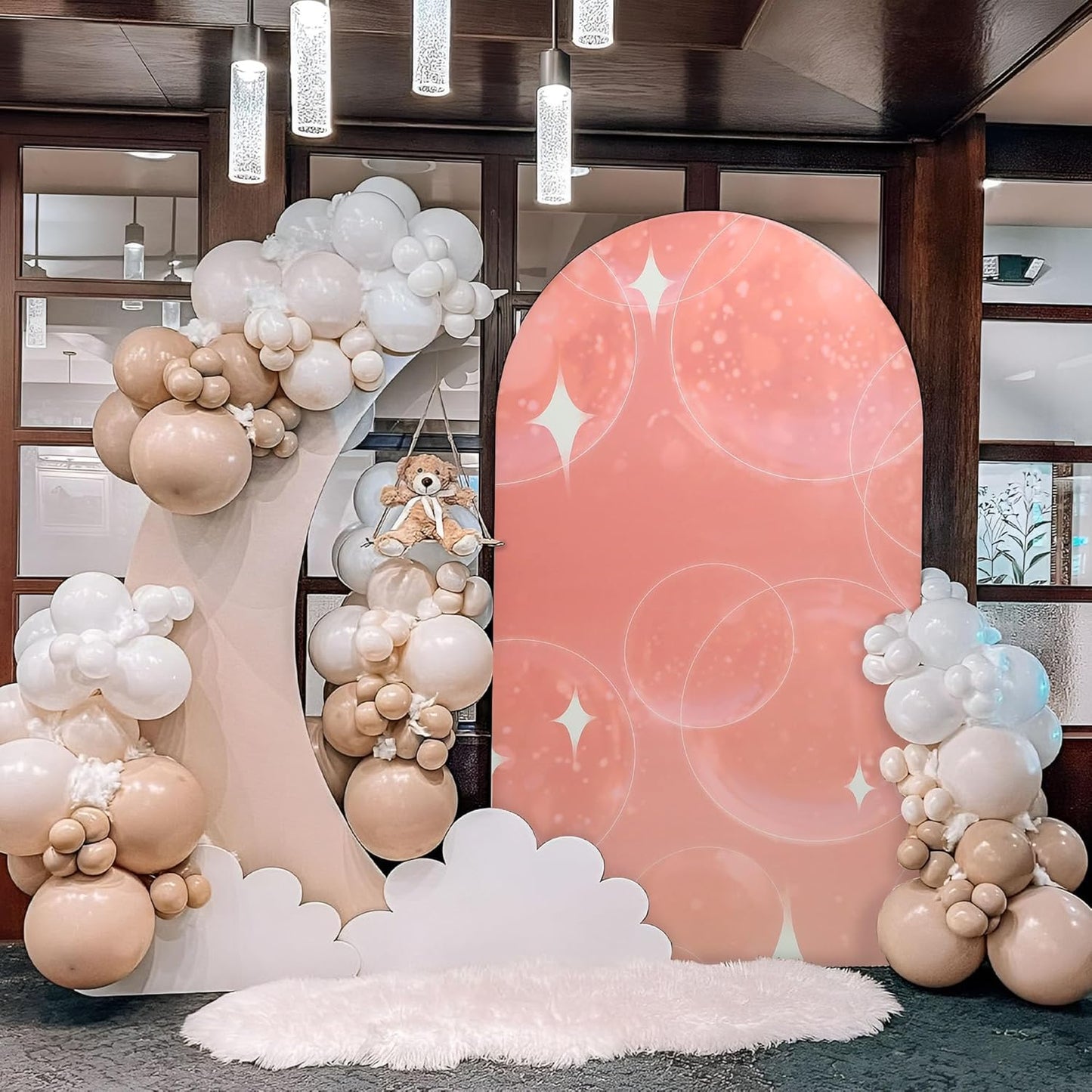 Wedding Arch Cover 6.6FT Spandex Arch Backdrop Cover Stretchy Backdrop for Wedding Birthday Party Decoration Baby Shower