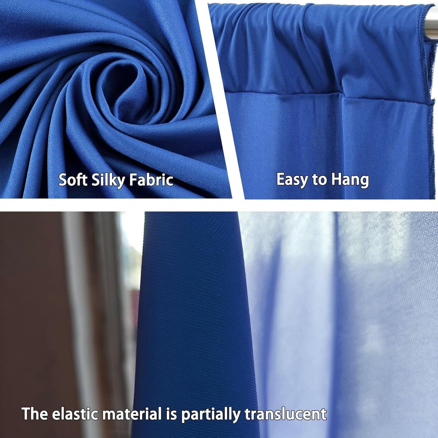 10 x 7 Feet Blue A Backdrop Curtain for Partie, Background Curtains for Photoshoot, Birthday, Wedding, Halloween, Thanksgiving, Christmas Day, New Year Party Decorations 5Ft x 7Ft, 2 Panels