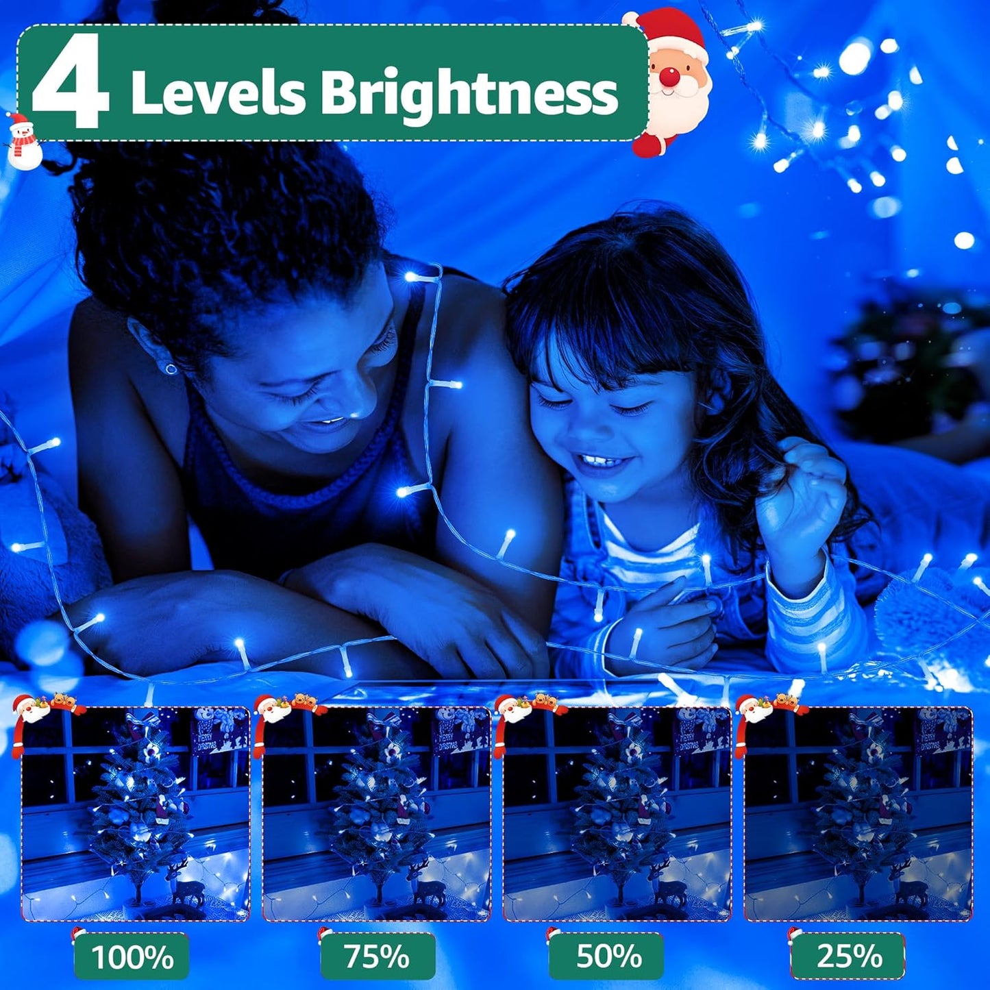 Christmas Lights Outdoor Waterproof, 196 FT 600 LED String Lights with Remote,8 Modes Christmas String Lights Plug in Twinkle Fairy Light for Party Holiday Decor (Blue)