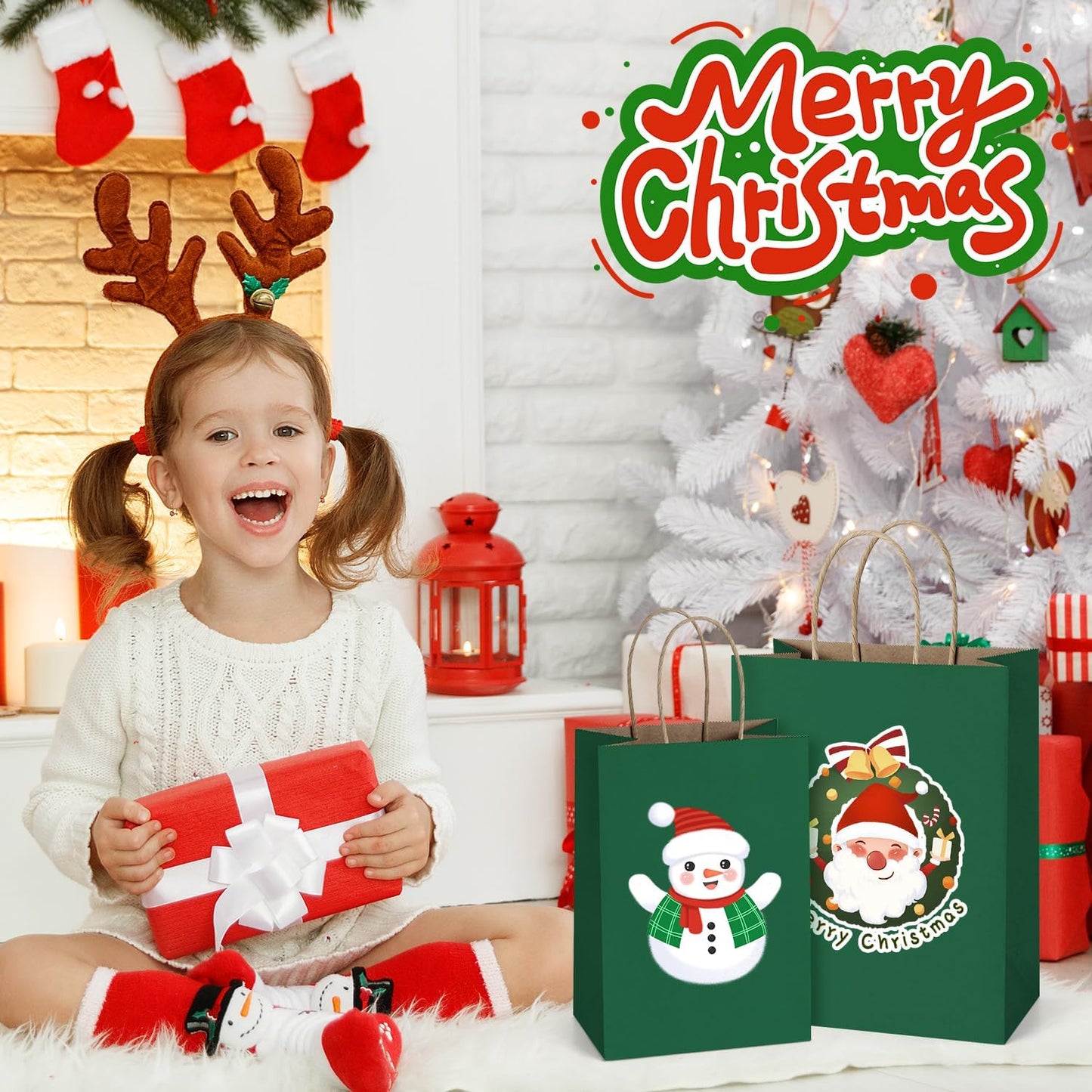 BagDream Forest Green Paper Bags with Handles Bulk 10x5x13 Inch 100Pcs Large Kraft Paper Gift Bags for Christmas, Thanksgiving, Outings, Craft, Retail, Grocery, Shopping, Recyclable