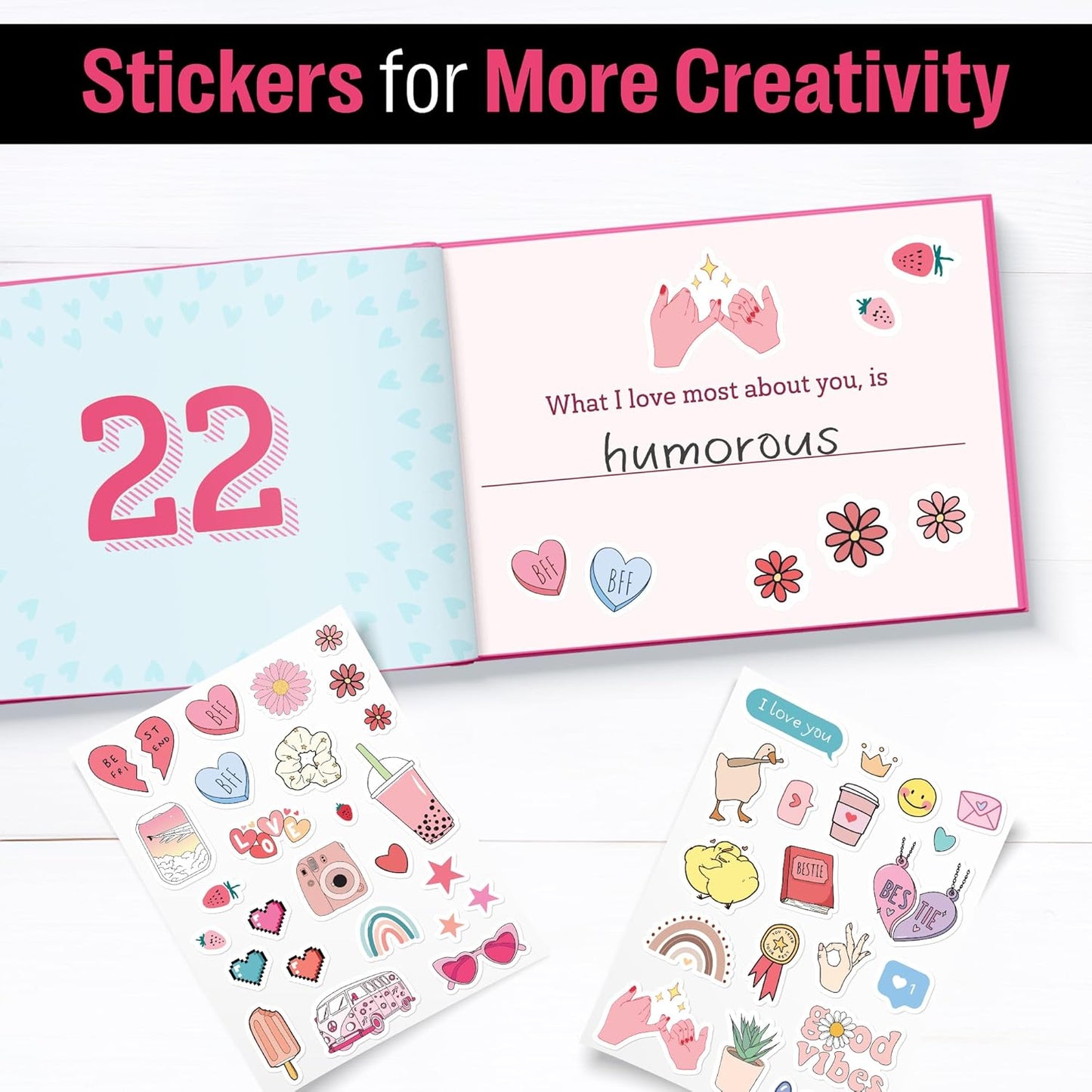 What I Love about Bestie Book - Best Friend Unique Gifts For Women, Friendship Gifts For Women - Best Friend Birthday Gifts - Personalized Christmas Gifts for Best Friends Fill-in-the-Blank Journal