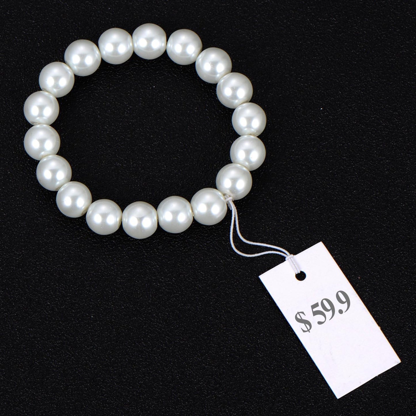 Shappy 300 Pcs 0.8 x 1.58 Inches White Price Display Tags Marking Labels Display Hanging Tags with Elastic String