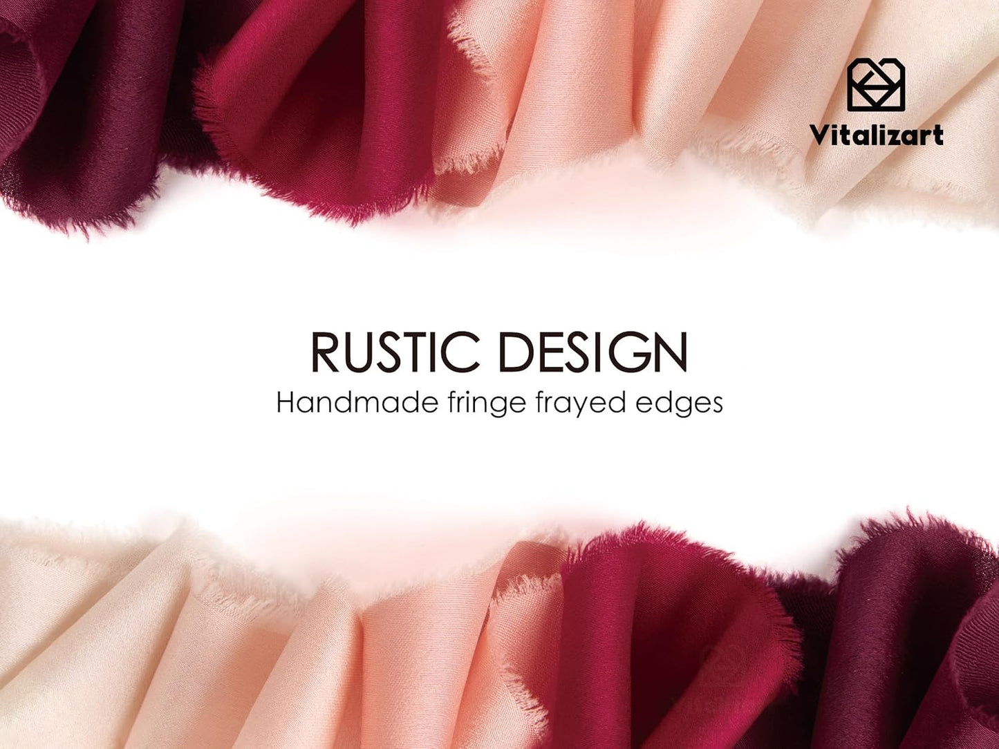 Vitalizart Silk Like Satin Ribbon 1 inch x 25 Yard Red & Pink Handmade Frayed Ribbons for Gift Wrapping Baby Shower Wedding Bridal Bouquets Holiday Decor