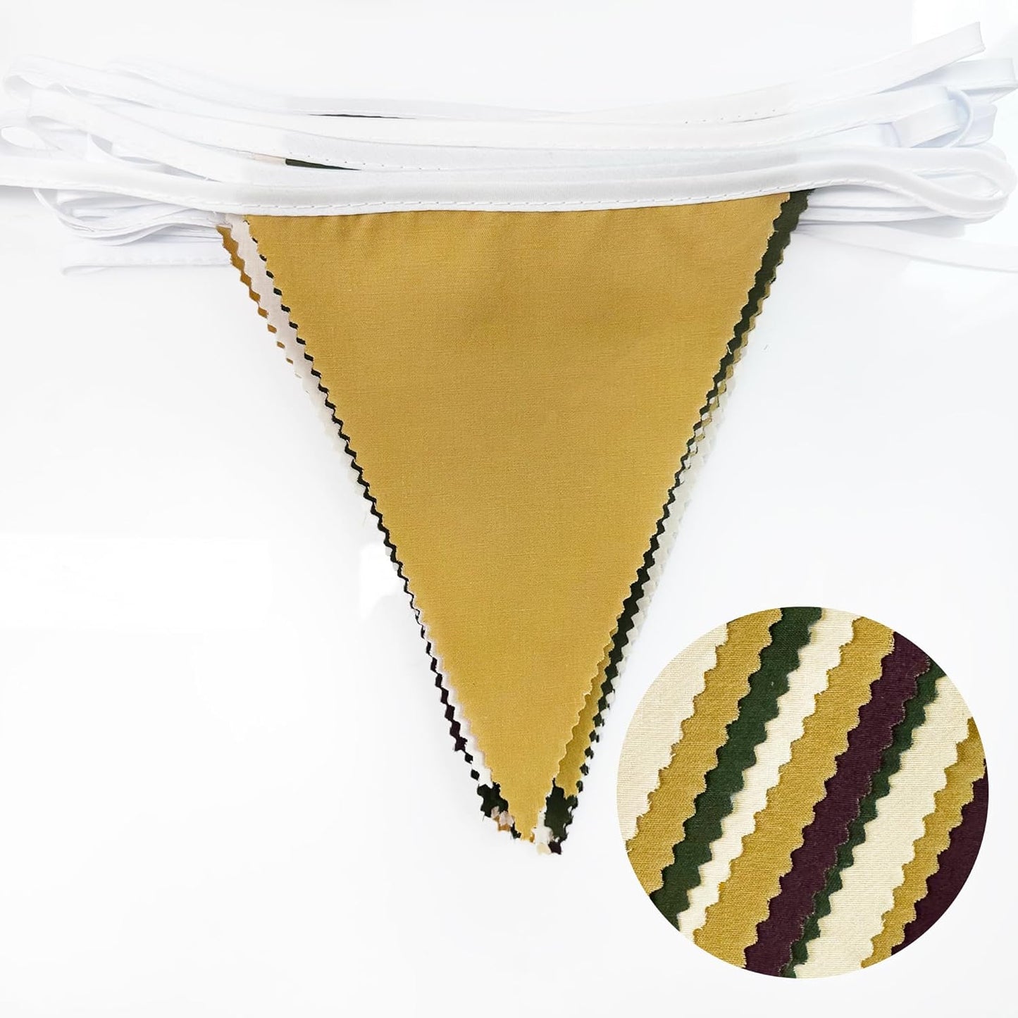 32Ft Woodland Party Decorations Olive Green Tan Brown Cream Neutral Triangle Flag Fabric Banner Pennant Bunting Garland Streamers for Birthday Wedding Baby Shower Jungle Safari Camping Party Decor