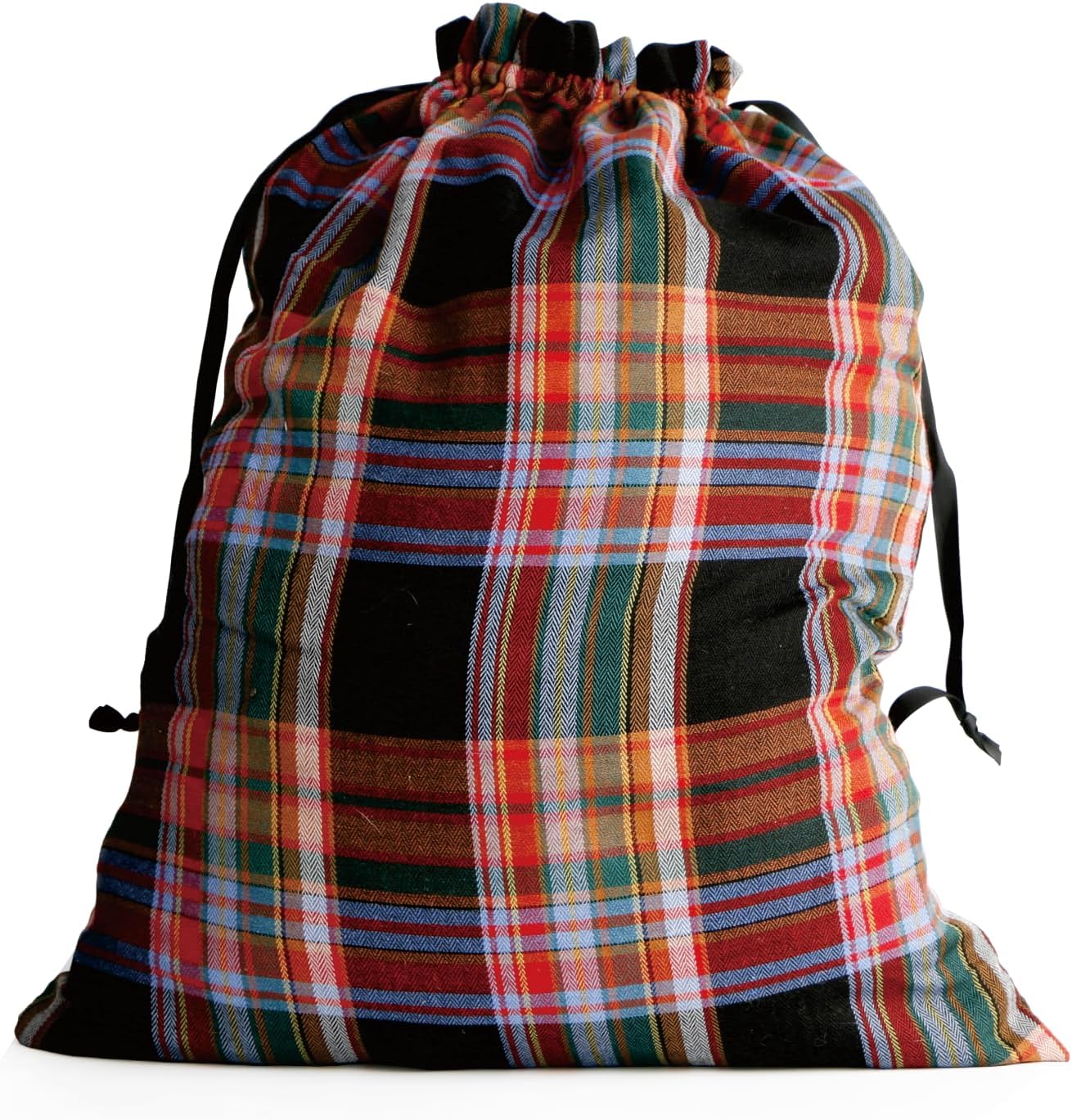 Meseey Large Christmas Gift Bags with Drawstrings Red Green Buffalo Plaid Reusable Sacks Bags Brown Black Gingham Pouch Bag for Thanksgiving Party Gift Wrapping(3 color mix, 20x28 Inch)