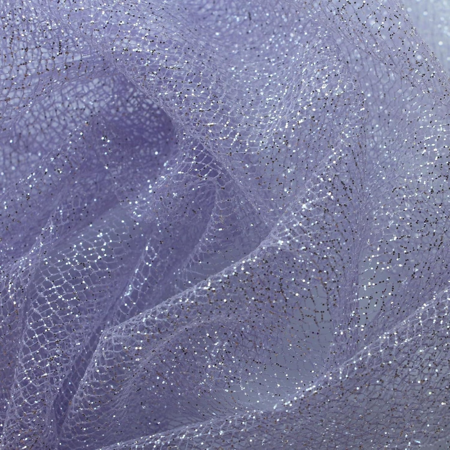Glitter Tulle Fabric 56 Inch by 5.5 Yards Fabric Tulle Bolt for Wedding Christmas Decorations DIY White Tutu Baby Shower Table Skirt Ceiling Decor Birthday Party Craft Supplies-Purple