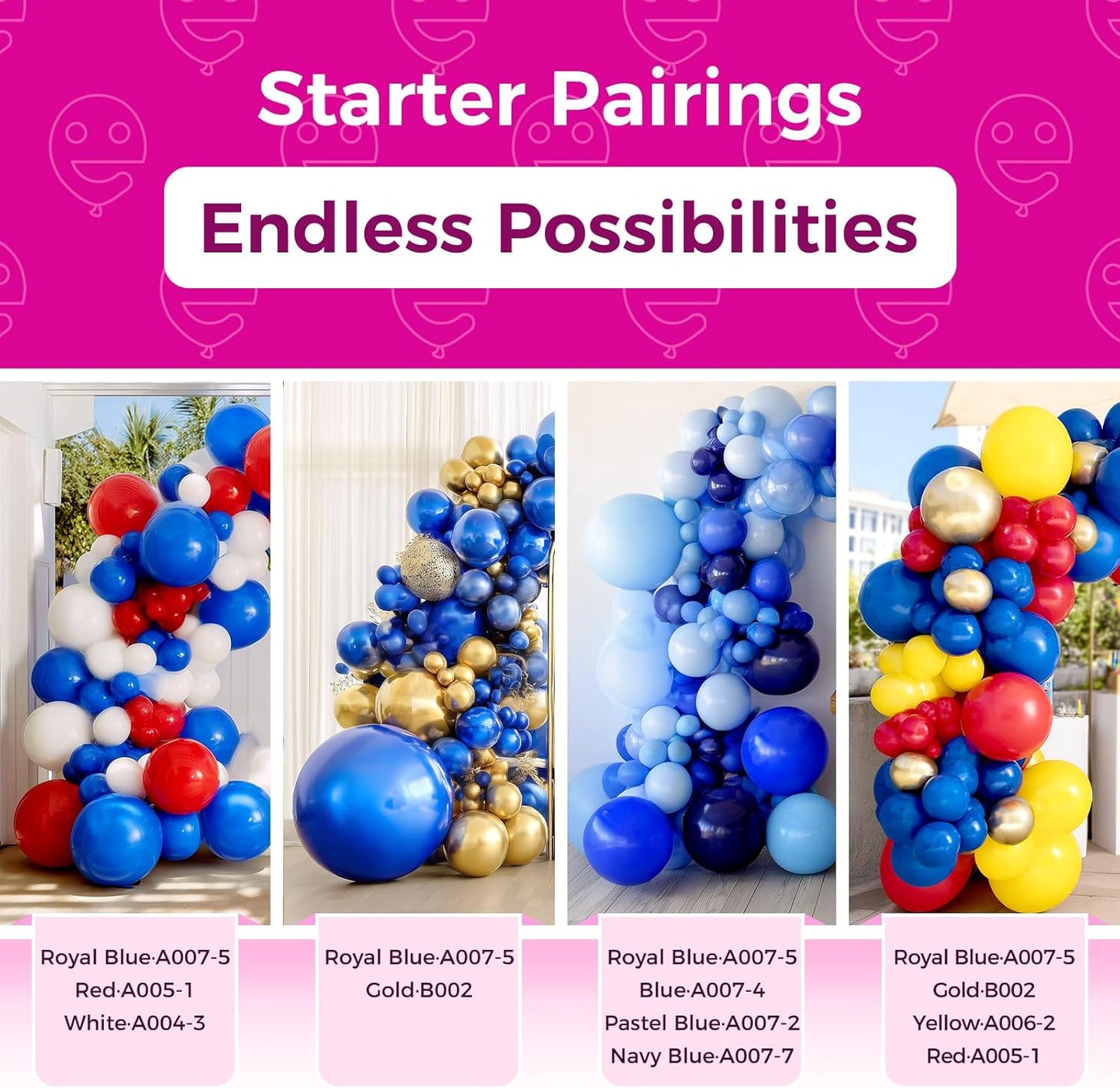 Bezente Royal Blue Giant Balloons 36 Inch - 8 Pack Jumbo Large Round Dark Blue Latex Balloon for Birthday Bridal Shower Graduation Baseball Nautical Party Decorations