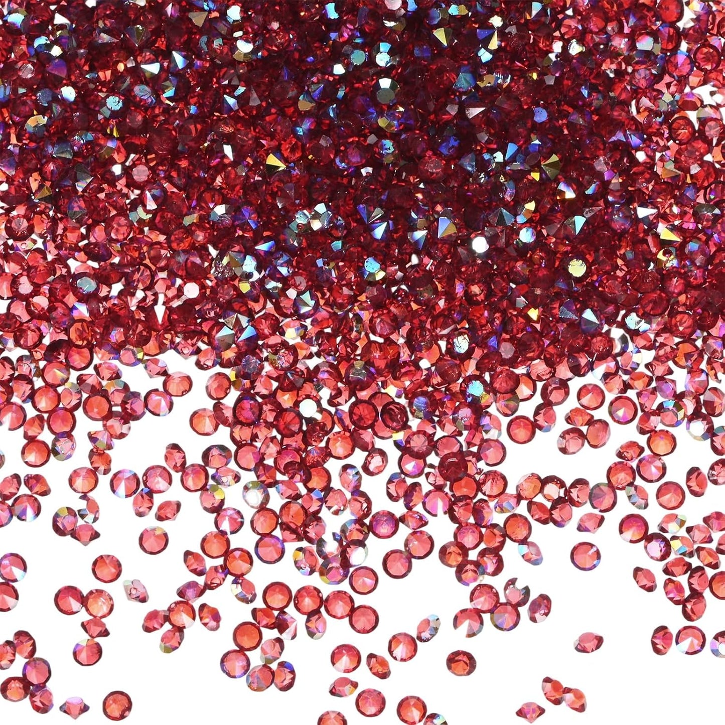 14400-Pack Acrylic Diamonds, 0.12 Inch/3mm Wedding Table Scatter Confetti Crystals for Vase Fillers/Art Craft, Acrylic Diamonds Gems [Dark Red AB]