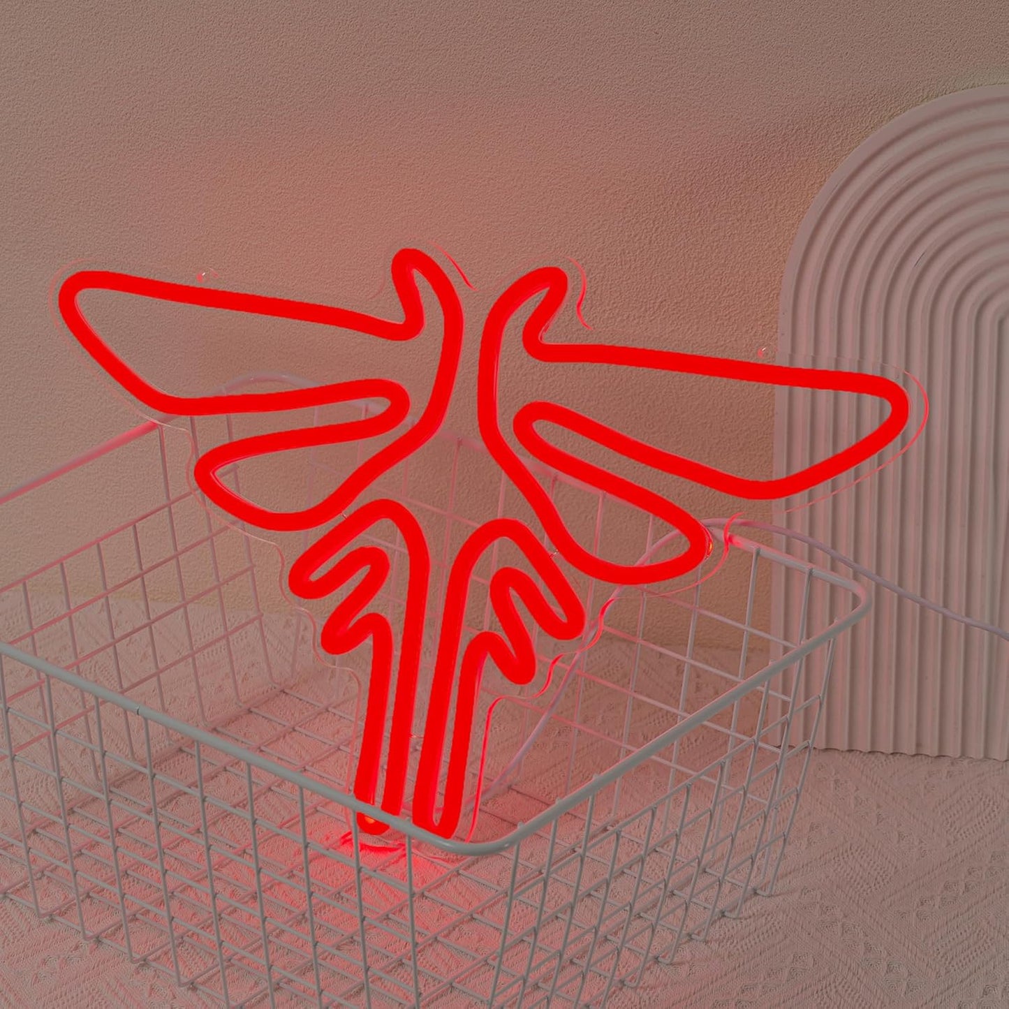 Moth Neon Sign Game Neon Light for wall Decor Red LED Neon Signs Animal Neon Lights for Bedroon Kids Room Video Game Center Decor