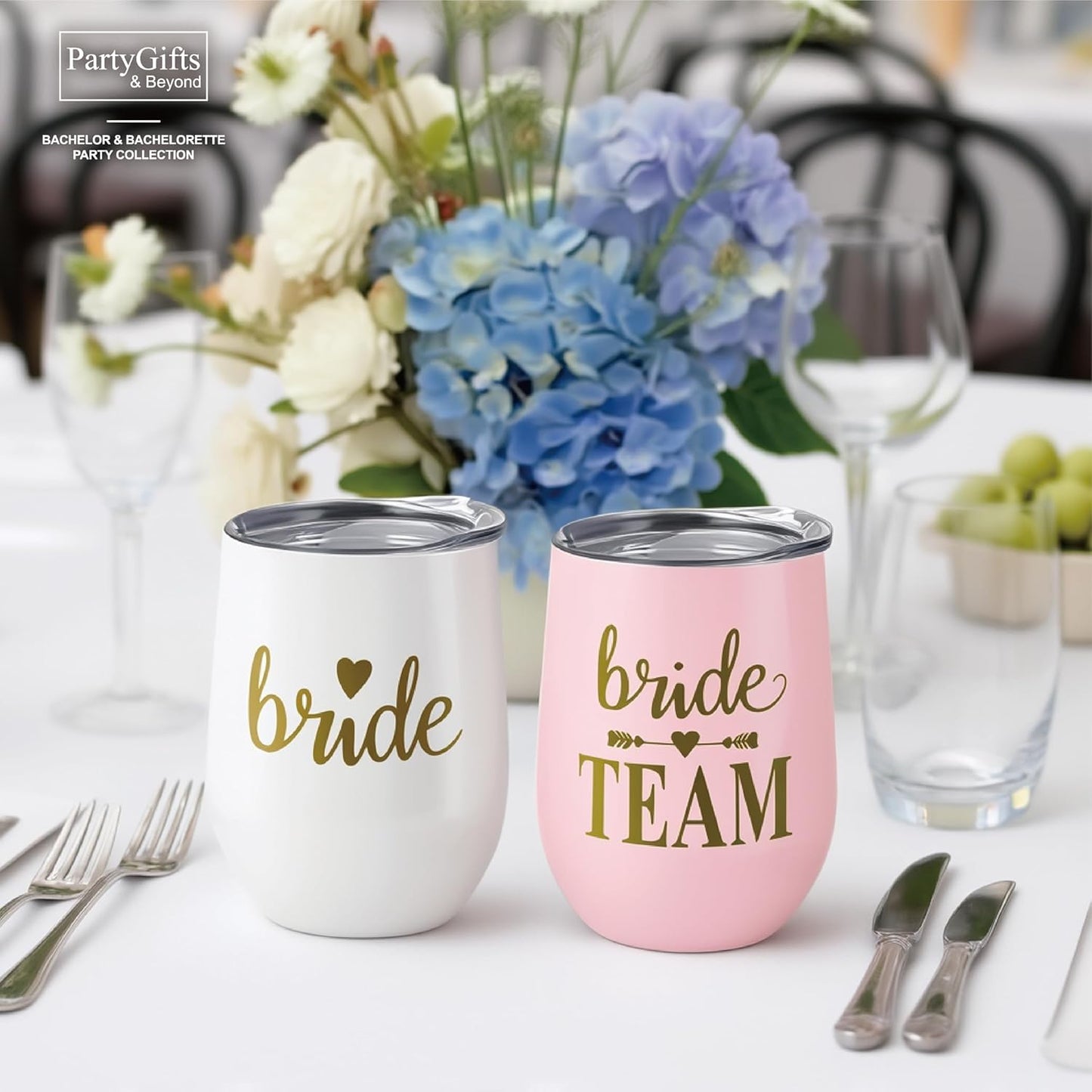 Bride Squad Bachelorette Party Cups 10 Pcs Team Bride Cups Bridesmaid Gifts Tumblers 12 Oz Insulated Cups with Lid and Straw(Pink)