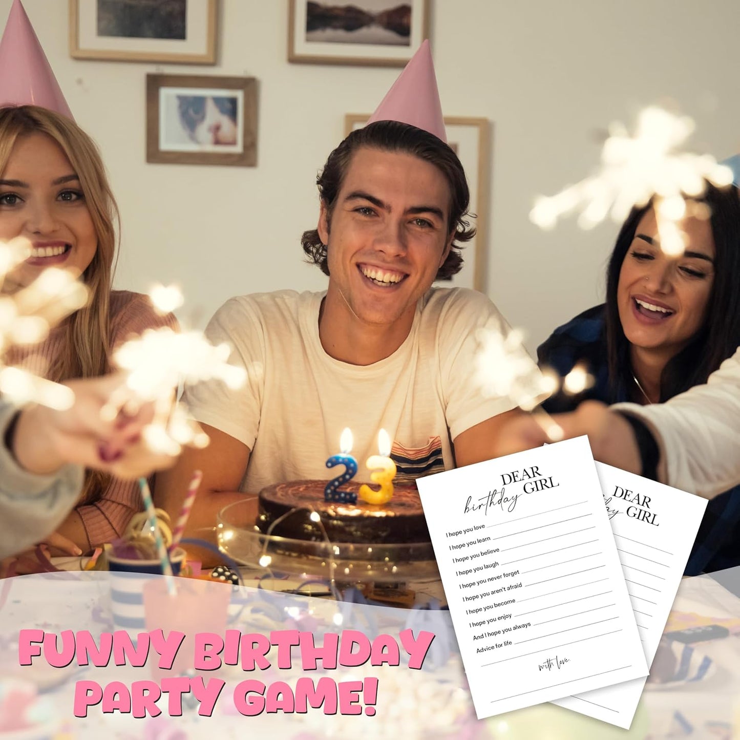 Birthday Party Games, 25 Pcs Card Set for Guests, Fun Birthday Game for Teen Adults – A02