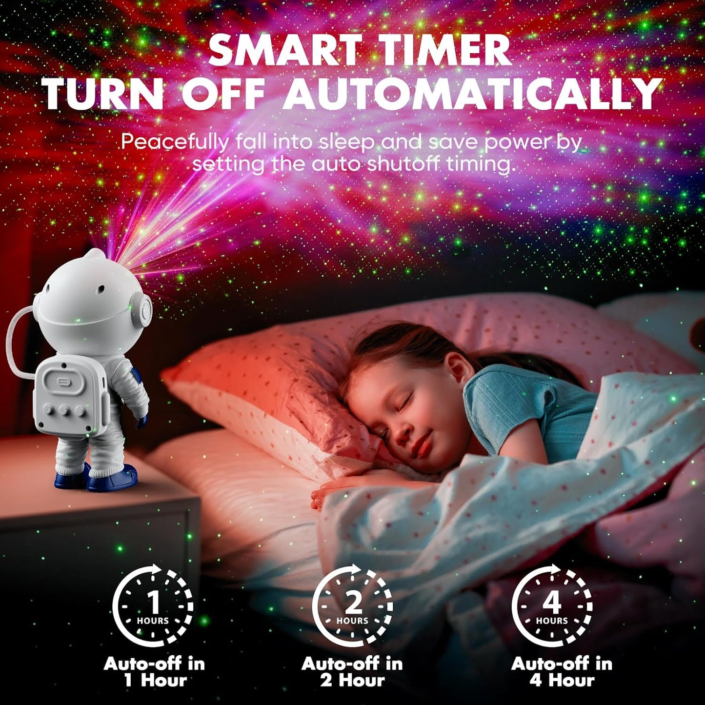 Astronaut Galaxy Projector, Star Projector for Bedroom, Nebula Night Light with Timer and Remote, LED Space Galaxy Lamp for Room Decor, Home Decor, Gifts for Kids, Christmas, Birthday