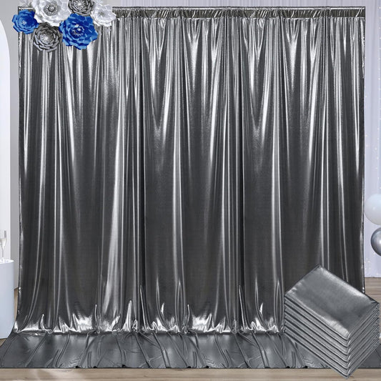 30x10 ft Wrinkle Free Black Silver Sequin Backdrop Curtain for Parties,Thick Not Fall Glitter Wedding Backdrop Drapes,6 Panels 5x10ft Shimmer Photo Back Drop Cloth for Birthday Photography Background