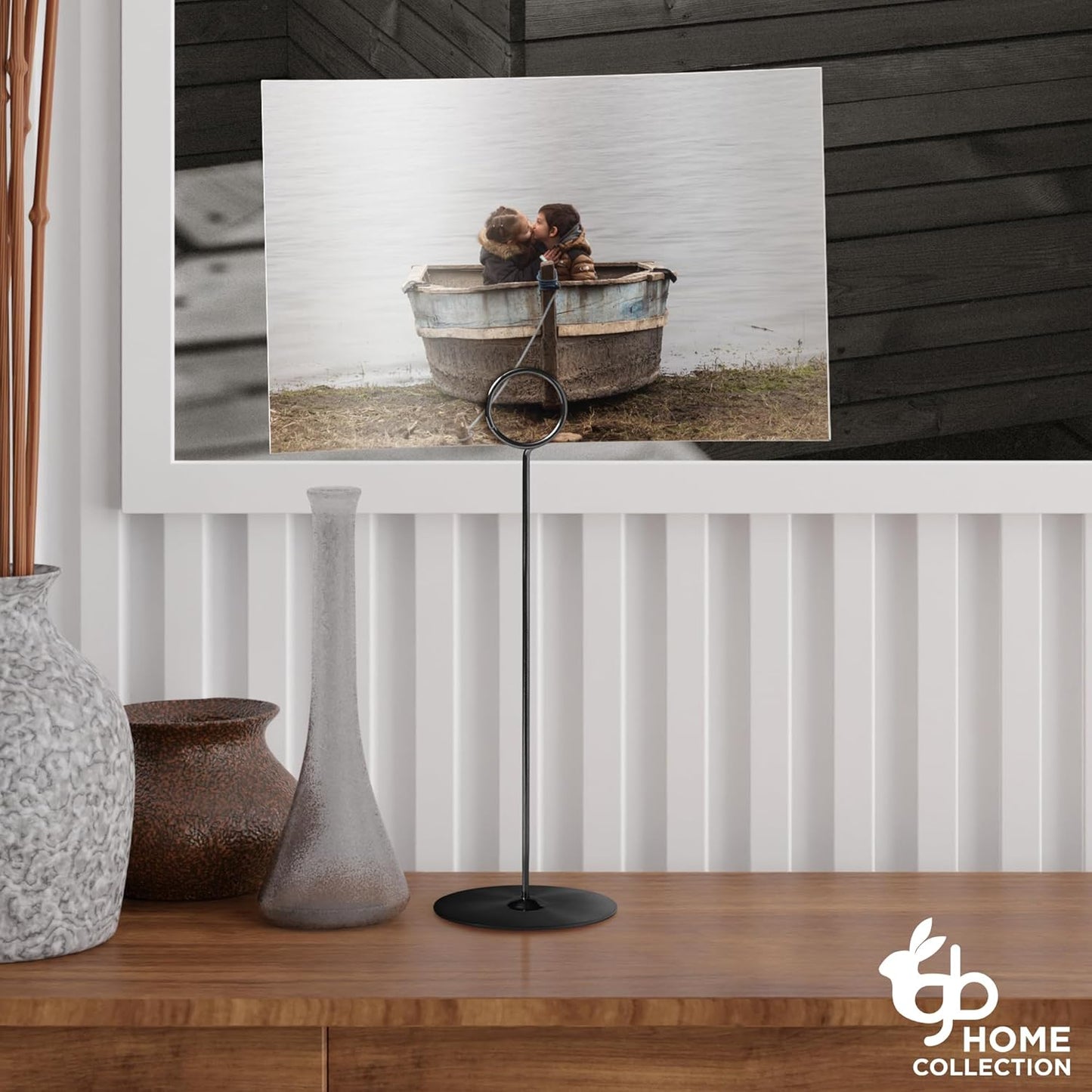 Gray Bunny Metal Table Number Holders, 12 Pack, 8 in Tall, Black, Card Holders Tabletop Table Number Stands, Wire Clip for Restaurants Recipe Place Card Signs, Weddings, Banquets, Pictures