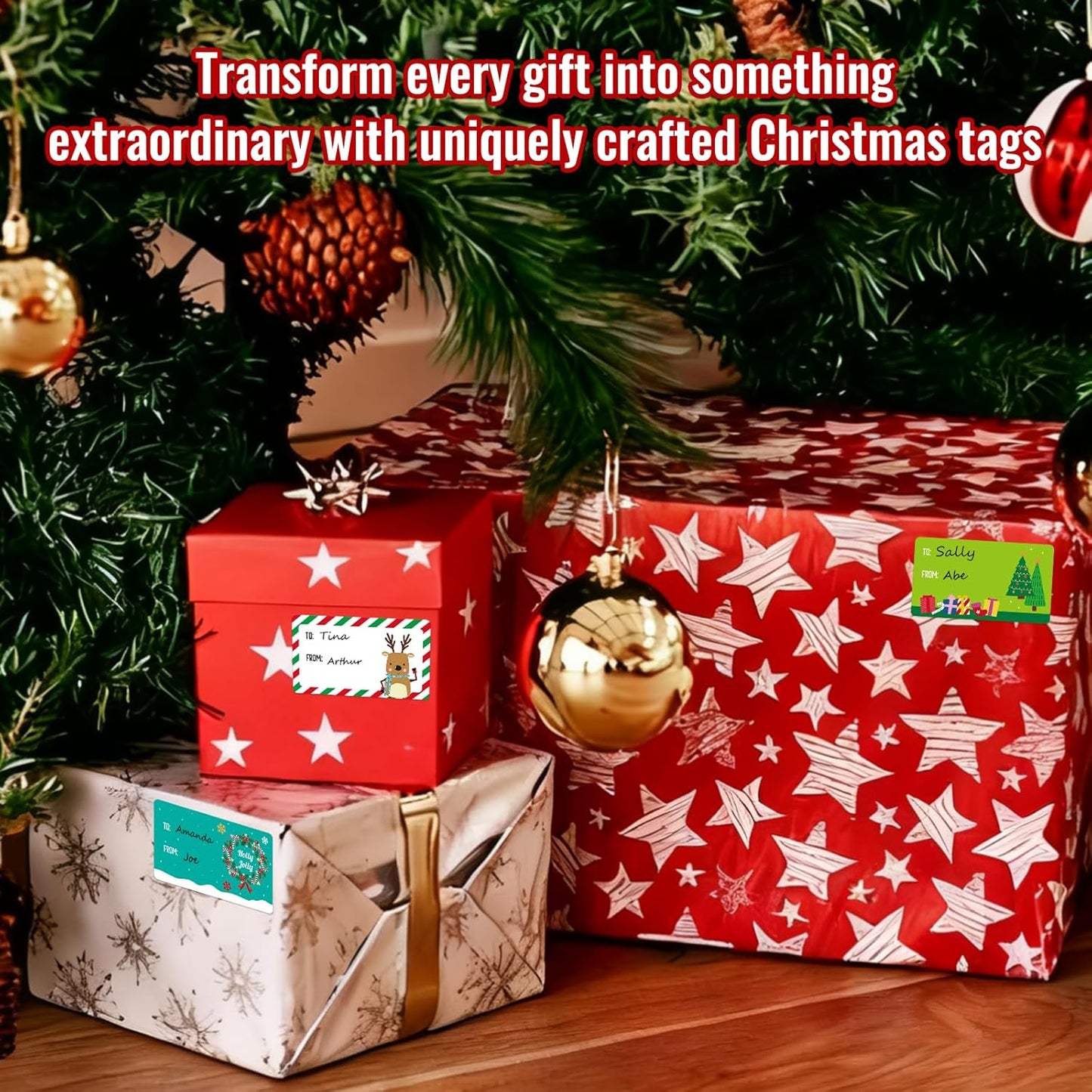 500 PCS Tags - Santa Claus Stickers, Self-Adhesive Cartoon Christmas Tags for Festival & Holiday Decor（New）