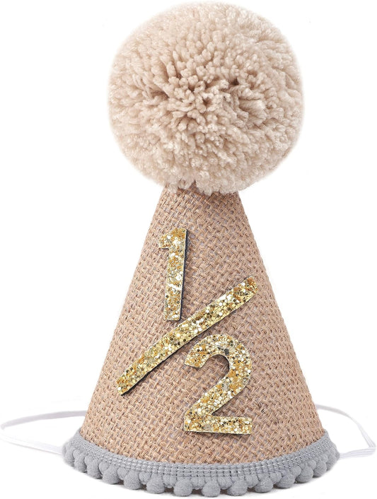 WAOUH Half Birthday Hat - Bow Cake Smash Crown for 6 Month Baby, Mini Photo Prop