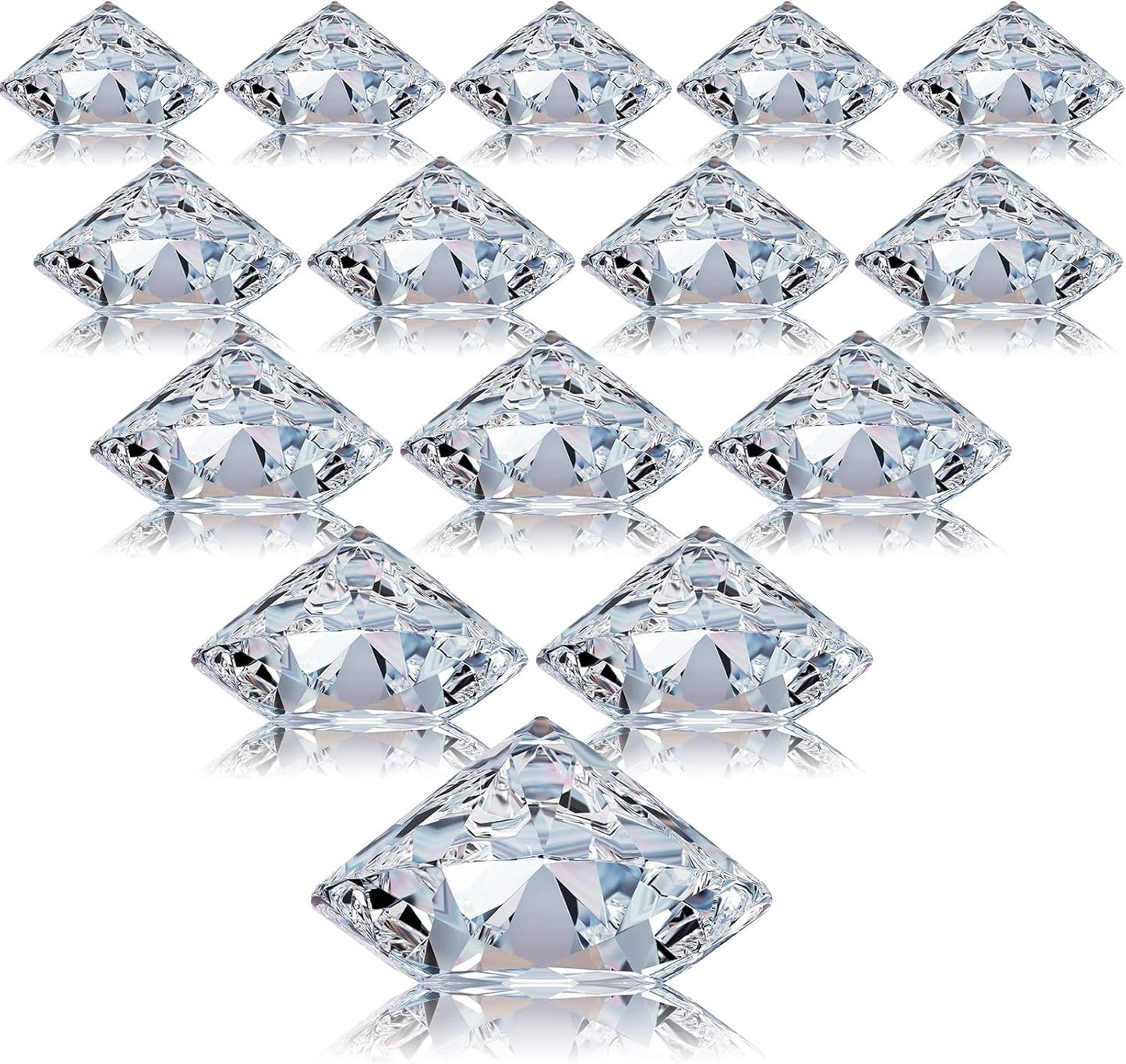 Boao 24 Pack Diamond Place Card Holders Acrylic Table Number Holder Card Stands Crystal Diamond Party Decorations Favor for Weddings Home Table(Clear)