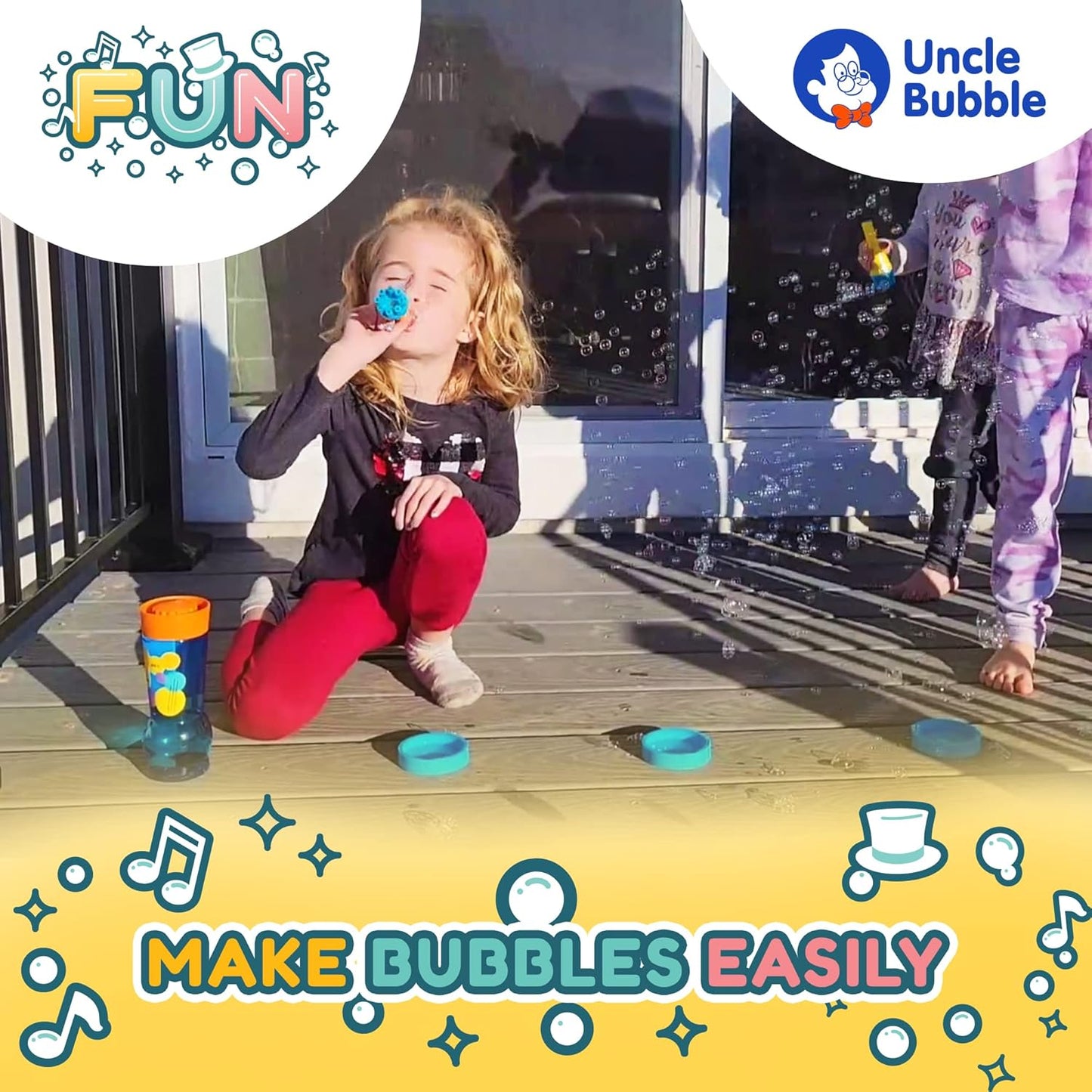 Uncle Bubble Mini Bubble Blower, Makes Thousands of Bubbles, for Kids and Toddlers, Plastic Reduction Version