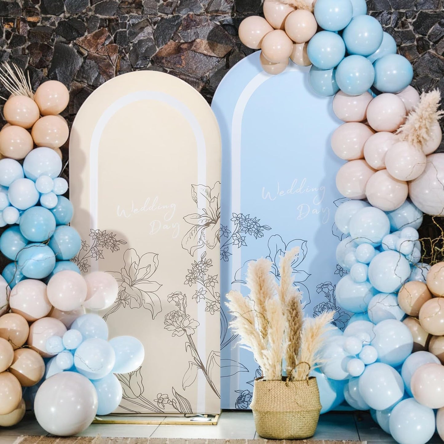 Wedding Arch Cover 6.6FT Spandex Arch Backdrop Cover Stretchy Backdrop for Wedding Birthday Party Decoration Baby Shower