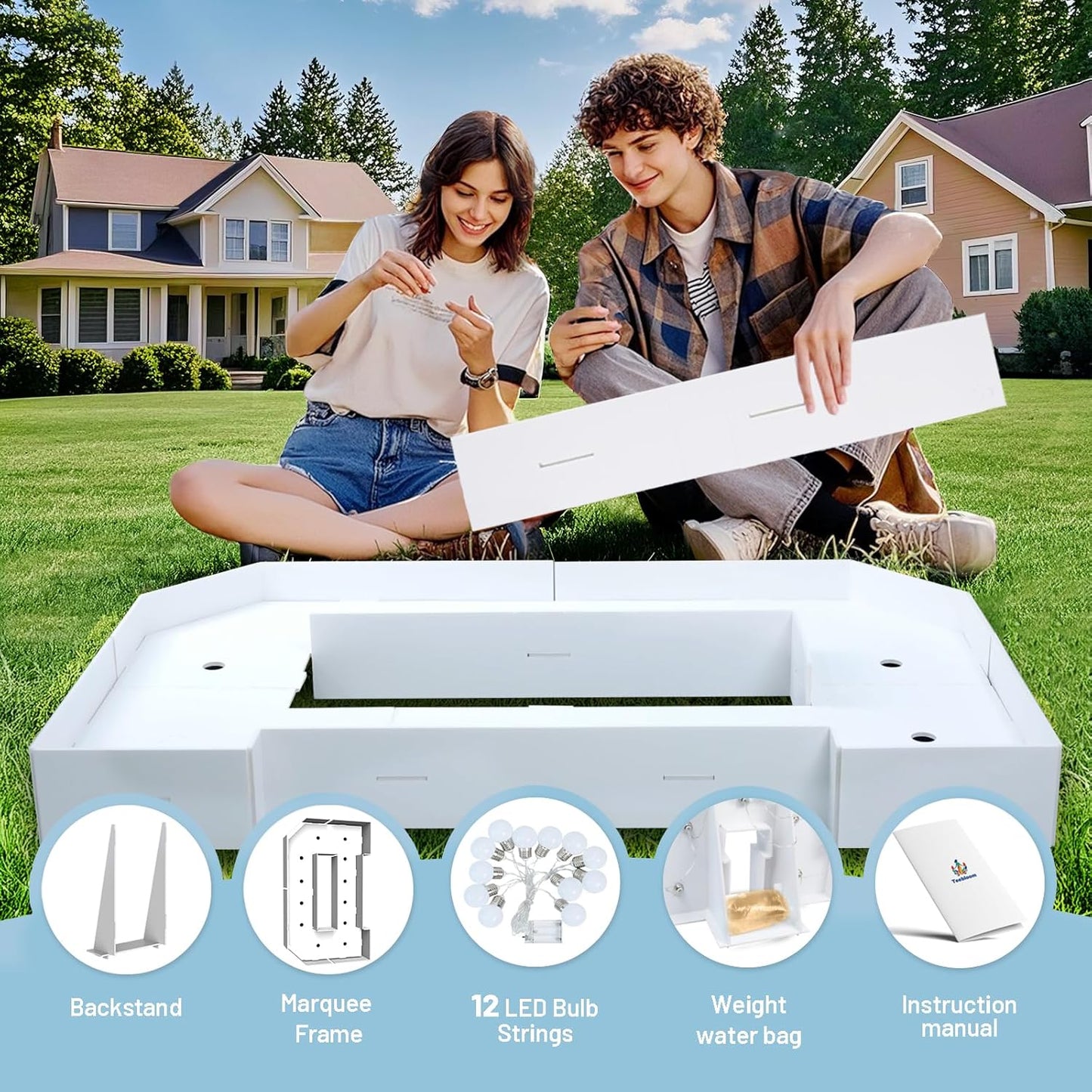 4FT Marquee Light Up Letters D,Party Decoration Large Marquee Light Up Letters with Weighted Water Bag,Pre-cut Foam Board Set Can Be Used for Birthdays,Weddings,Baby Anniversaries