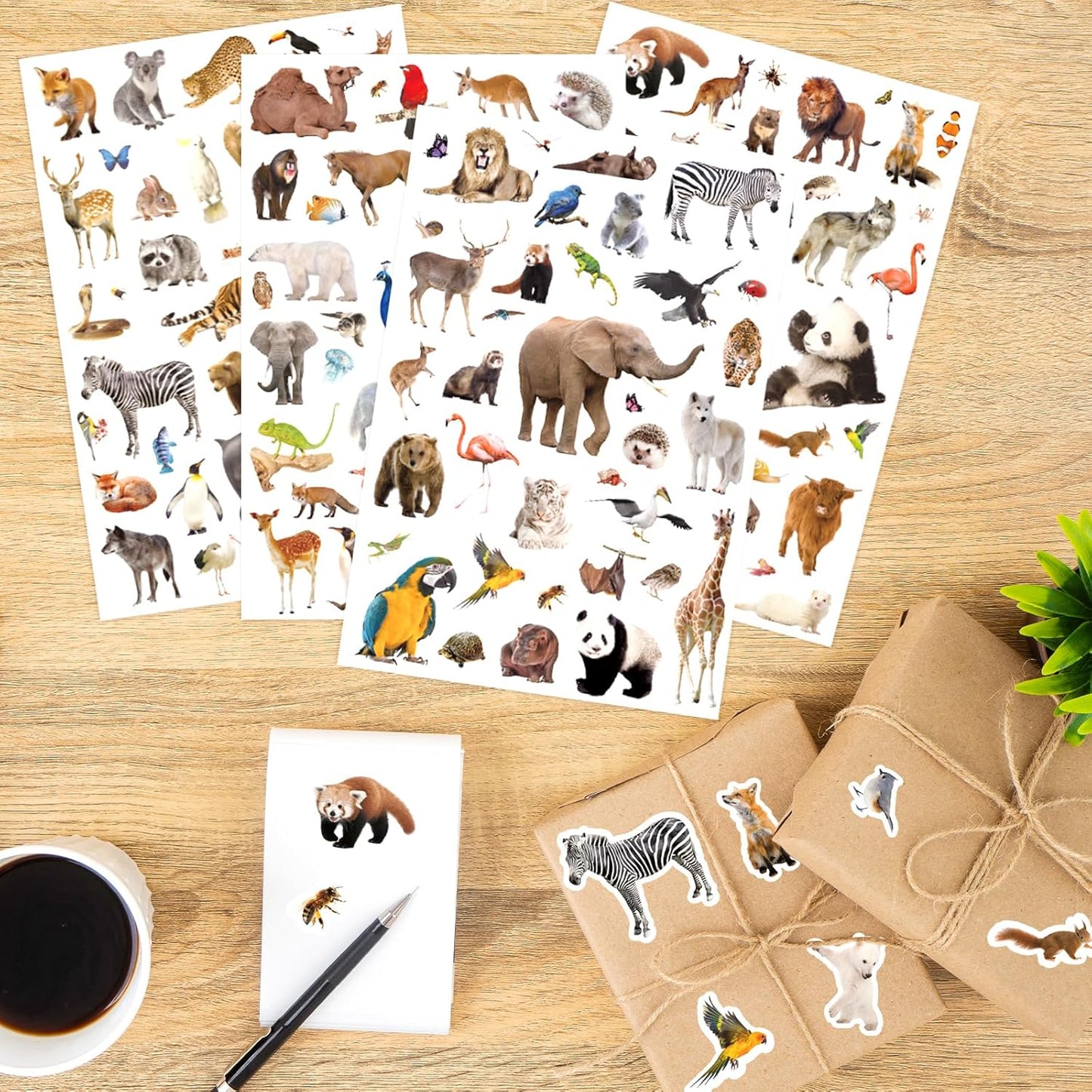Wild Animals Stickers 750 Count Safari Jungle Animal Woodland Wildlife Zoo Creatures Stickers Party Favors Gifts Sticky Decor for Scrapbook Calendar Planner Gift Wrap Decor