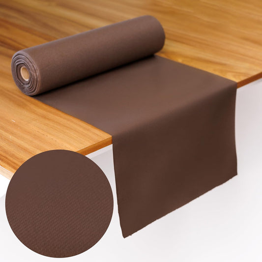 American Homestead Paper Table Runner Roll - 78 ft. Disposable Linen-Like Table Cover Roll - 20 Perforated Table Runners (16" x 48") for Parties, Weddings, and Events - Dark Brown