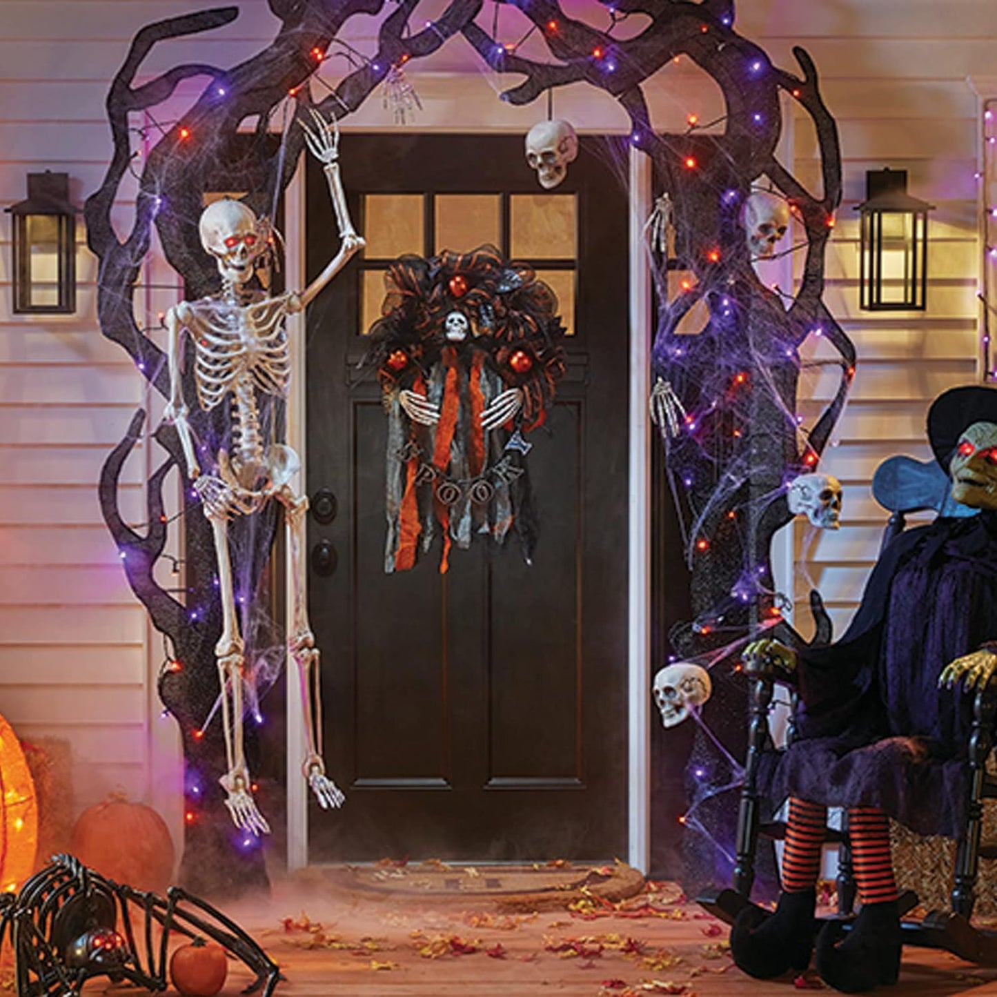 Dazzle Bright Halloween Fairy String Lights, 20FT 60 LED Copper Wire Battery Operated Waterproof Lights, Halloween Decorations for Indoor Home Outdoor Patio Yard Party Decor (Purple and Orange)