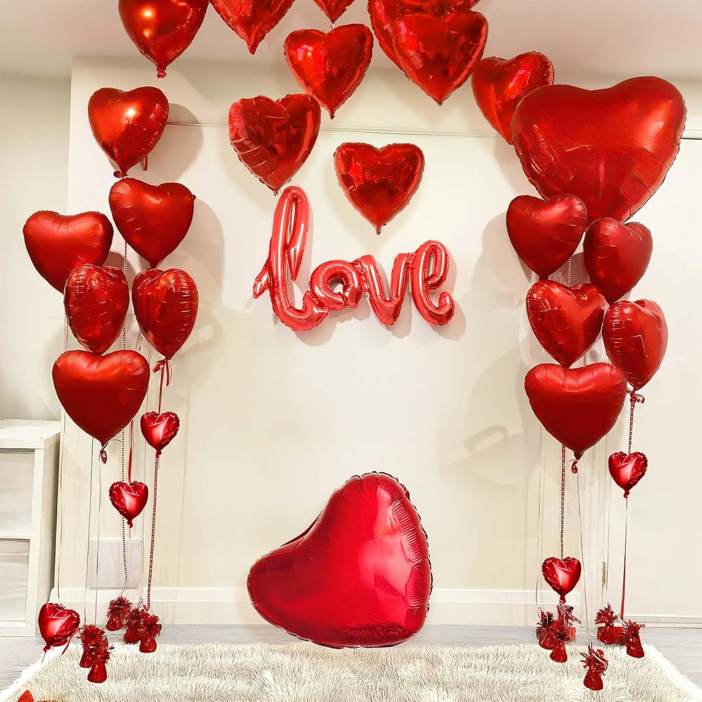 Valentines Day Balloons with Heart-Shape, love Foil Balloons for Romantic Special Night Decorations and WILL YOU BE MY GIRLFRIEND，Engagements, Proposals, and Valentine's Day XXOO gals
