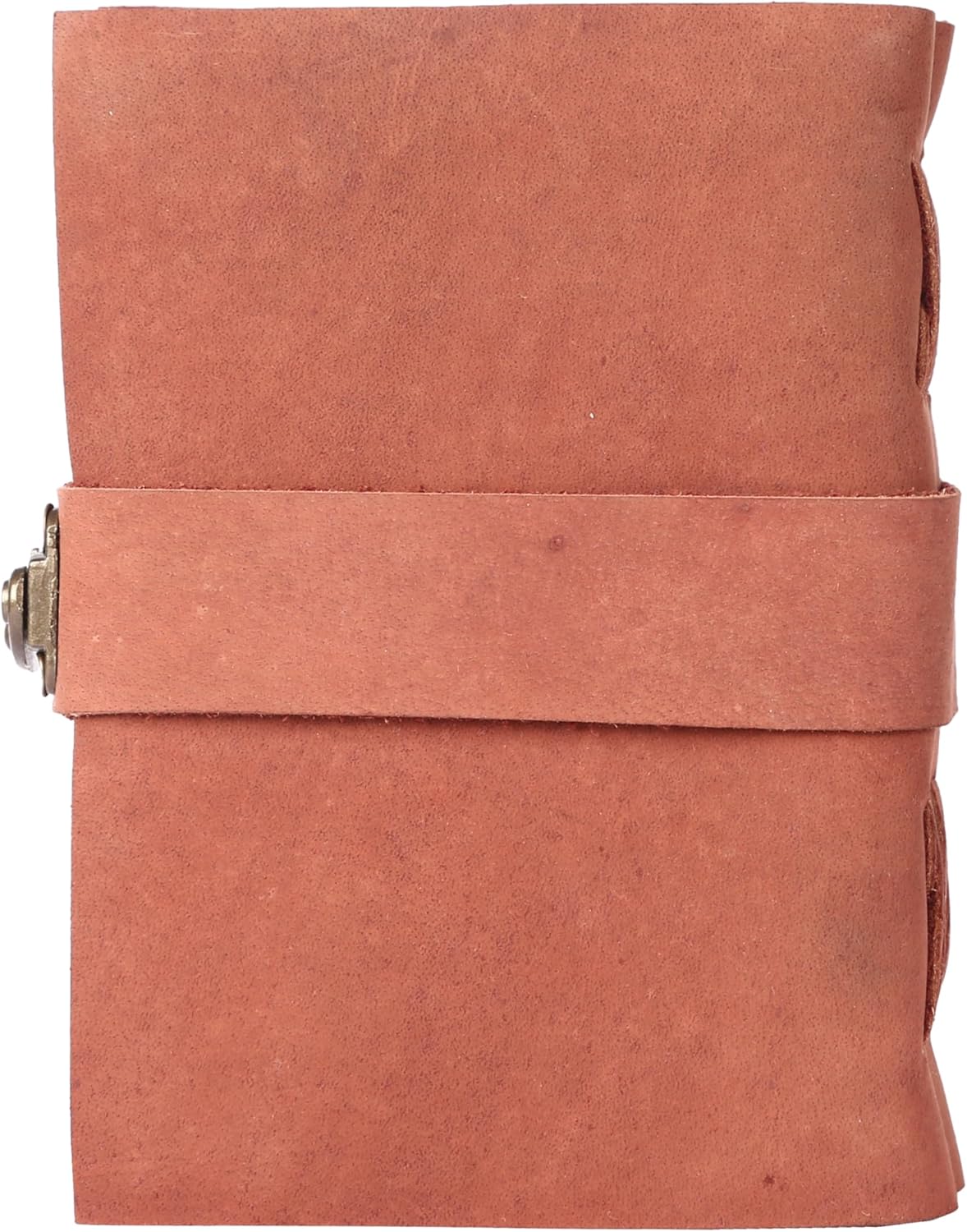 Vintage Leather Journal Handmade Buffalo Non-Refillable Deckle Edge Paper – Leather Bound Journal for Women, Men, C-Lock Closure, Ideal for Writing & Travel for Artists (Sunset Peach)