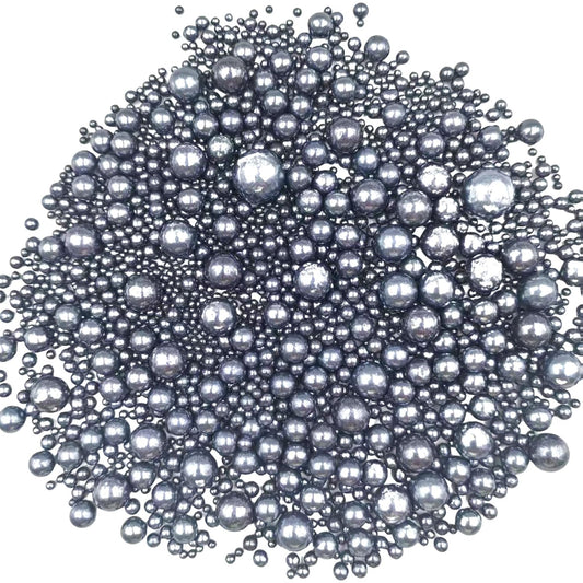 Edible Pearl Sugar Sprinkles Black Candy Mixing Size Baking Edible Cake Decorations Cupcake Toppers Cookie Decorating Celebrations Wedding Valentines Easter Halloween Christmas Supplies 120g/ 4.23oz