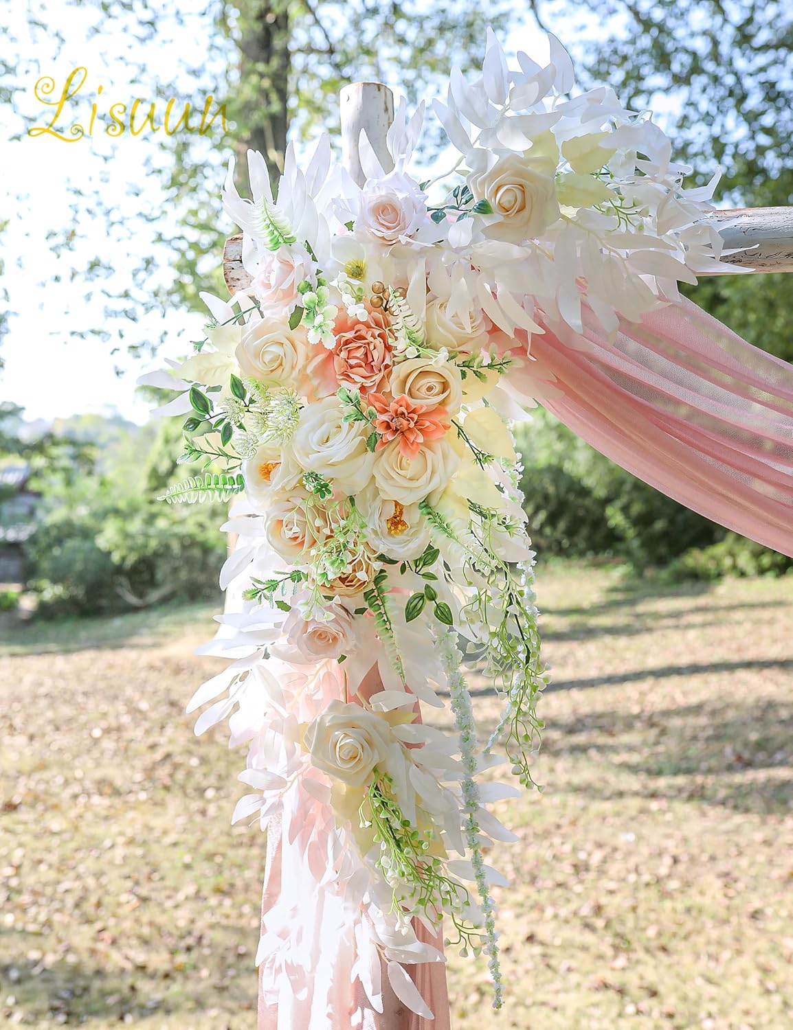 Wedding Arch Flowers, Artificial Flowers for Decoration, Large Flower Swag for Boho Styles Wedding Ceremony Floral Decor - Pack of 2