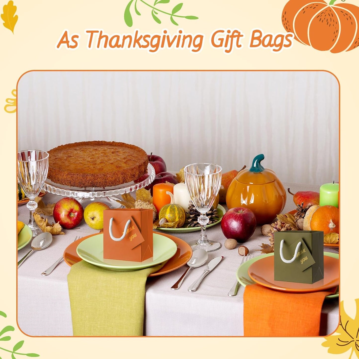 Sherr 100 Pcs Mini Gift Bags Bulk, 4 x 2.75 x 4.5 Inches Paper Bags with Tags, Extra Small Paper Gift Boxes with Handles for Birthday, Party Favors, Weddings, Small Business (Fall Color)