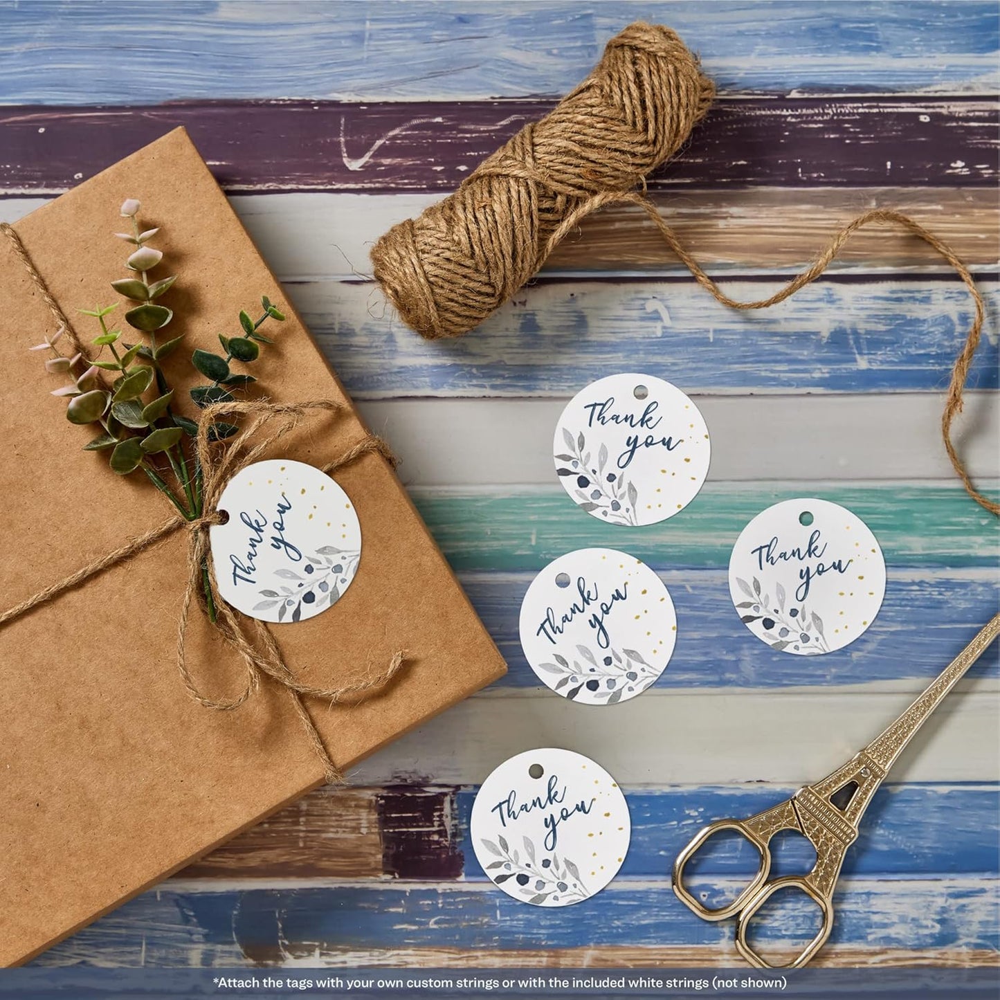 Avery Round Tags, Sure Feed Technology, 2" Diameter, Matte White, Strings Included, 120 Total, Print-to-The-Edge, Laser/Inkjet Printable (80512)