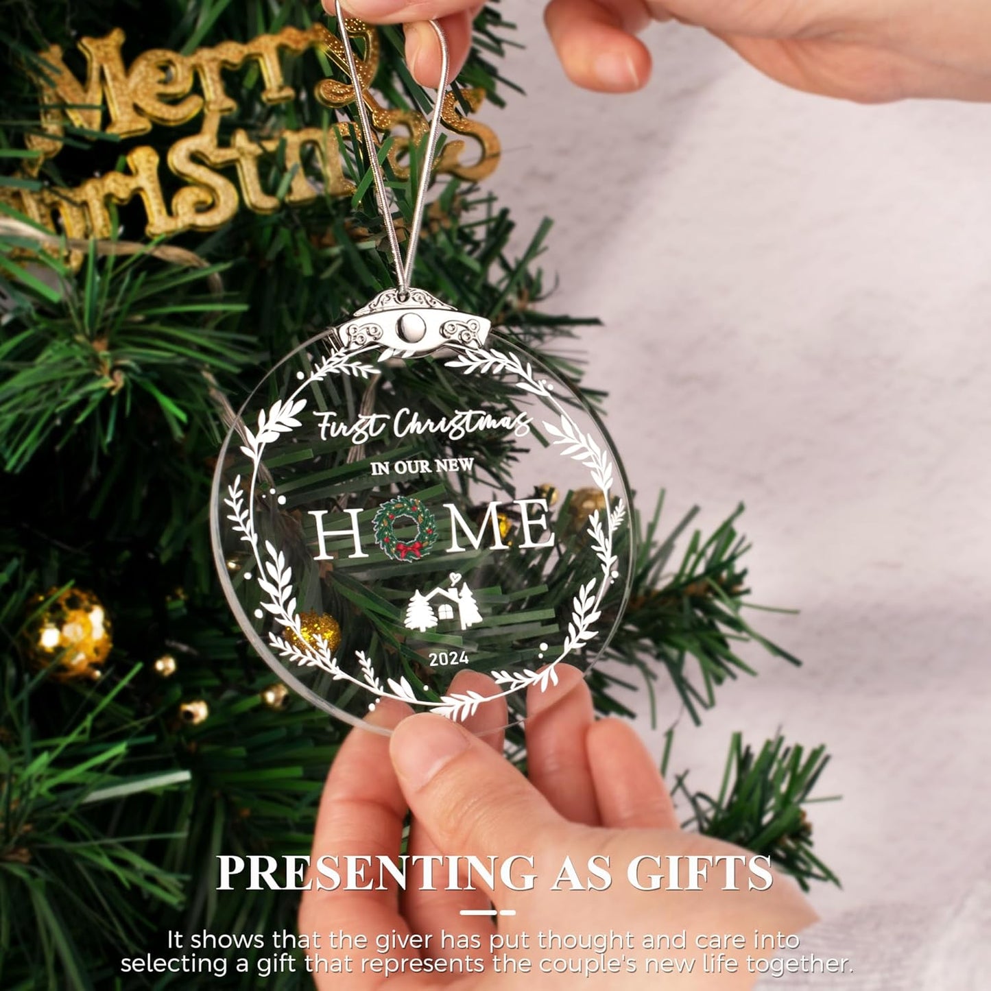 House Warming Gifts New Home, Housewarming Gifts for New House, 2024 First Christmas in Our New Home Ornaments for Women, Moving House Gift, New Home Owners Gift Ideas