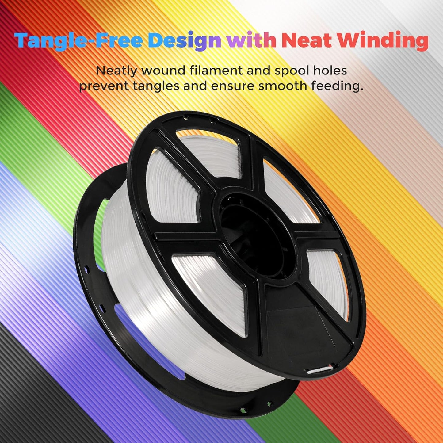 Flashforge 3D Printer Filament Silk PLA 1.75mm 1kg Spool-Dimensional Accuracy +/- 0.02mm (White)