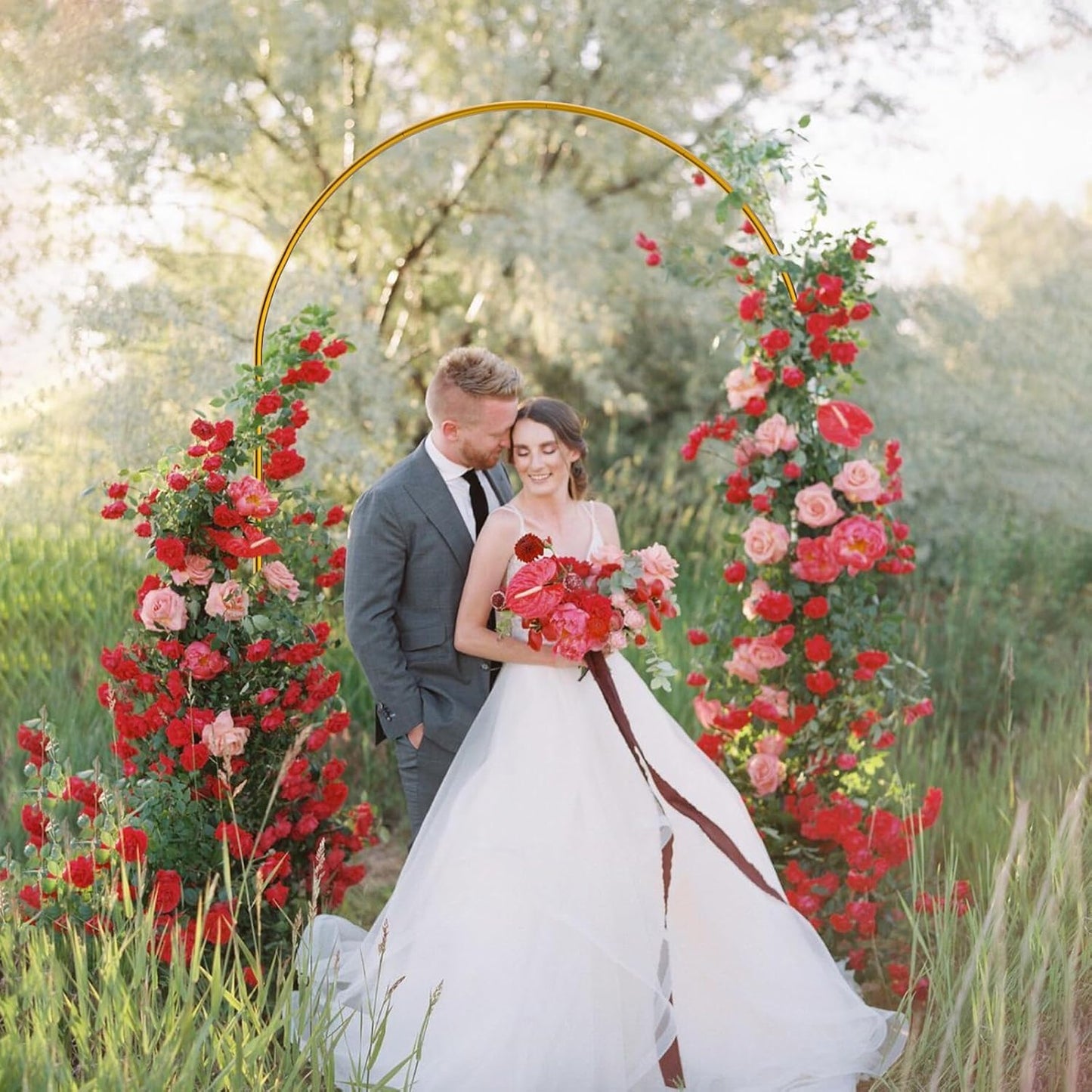 7.2 FT Arch Backdrop Stand for Parties, Balloon Arch Stand, Wedding Arch Backdrop Stand, Ideal for Birthday, Gradutation, Birdal Shower, Baby Shower, Anniversary, Wedding, New Year