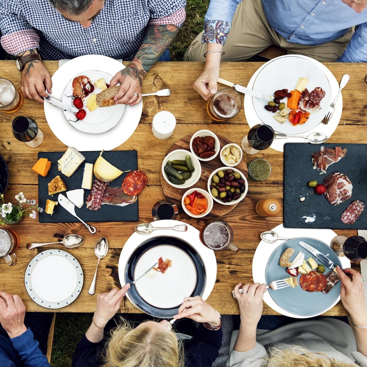 50 Pieces White Paper Place Mats White Round Disposable Table Mats Decorative Placemats for Wedding Bridal Shower Black Birthday Party Dining Decor