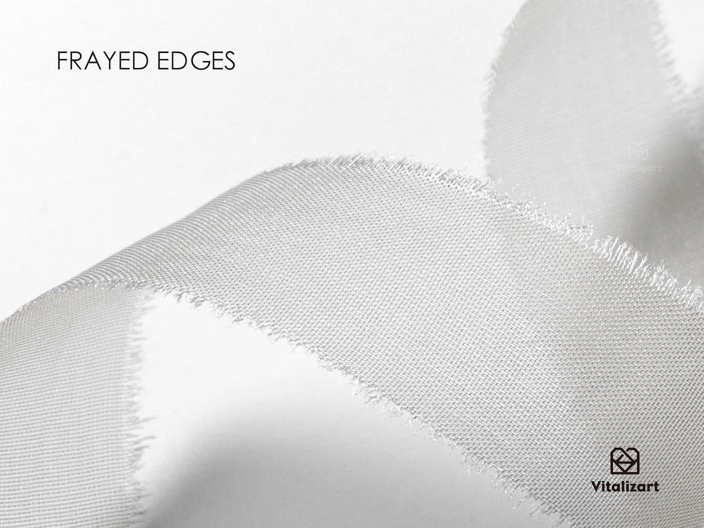 Vitalizart Organza Ribbon Frayed Sheer Organza White Pink Grey Set 3/8" Silk Like Ribbons for Valentines Day Gift Wrapping Craft Flower Bouquet Wedding Invitations Mesh Fabric 15 Yards