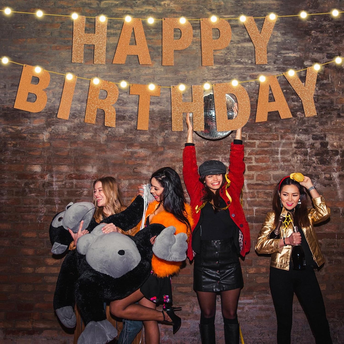 TaoBary 112 Pcs DIY Letter Kit Glitter Customizable Banner Letters Include 107 Letters and Numbers 3 Rope and 2 Needles for Birthday Halloween Christmas Wedding Valentine Party Decor(Glitter Orange)