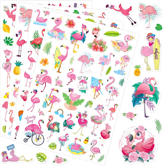 Flamingo Tropical Bird Stickers 840 Count Tropical Pink Bird Animal Stickers for Jungle Safari Animal Birthday Invitations Envelopes Summer Party Goodie Gifts Bags Decor Class Rewards