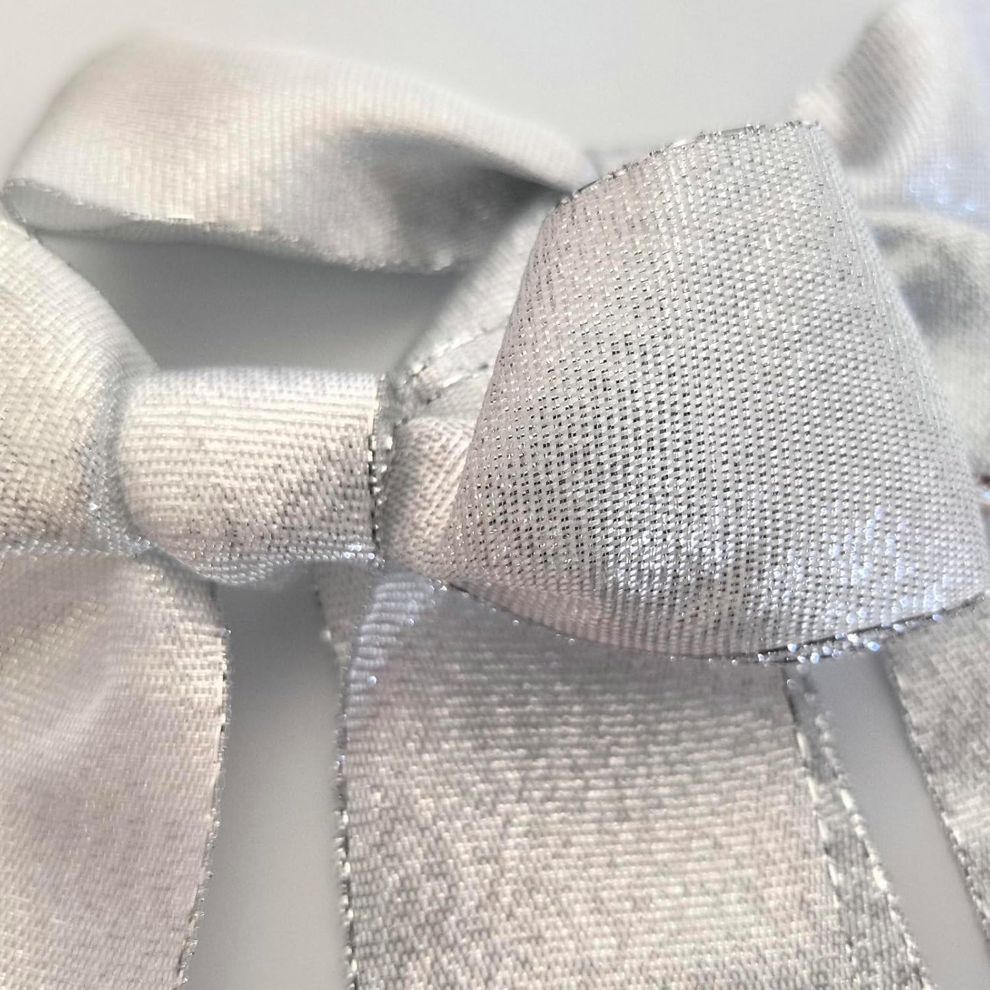 36pcs 4-1/2" Metallic Silver Glitter Ribbon Bows with Twist Ties for Gift Wrapping Packing Christmas Big Bows for Thanks Giving Giant Twist Tie Bows for Holiday Decoration (Silver)