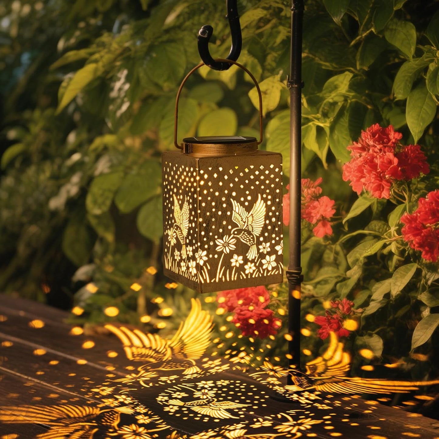 2 Pack Bronze Solar Lights Outdoor Waterproof Decorative - Gifts for Women Mom Grandma, Hummingbird Garden Decor for Yard, Patio,Backyard, Porch , Garden (Hummingbird)