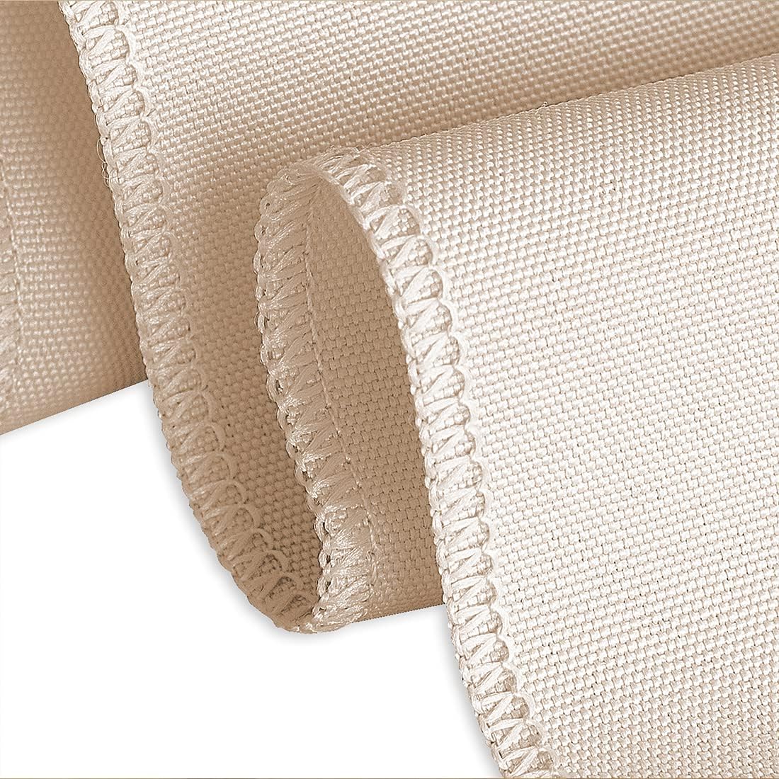 LTC LINENS 5 Pack 120 Inch Round Tablecloth Beige - Bulk for 60 Inch Round Table Floor Length - Wrinkle Resistant Polyester Fabric Cloth for Wedding